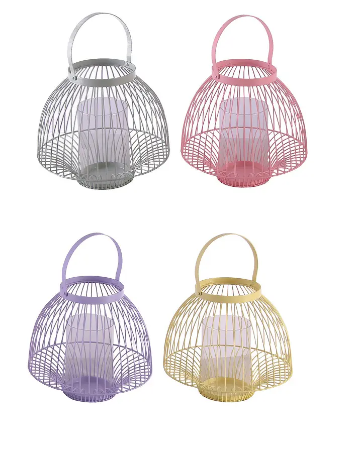 TrendLine Deko-Laterne Metall Ø 25,5 x 32 cm 4-fach sortiert