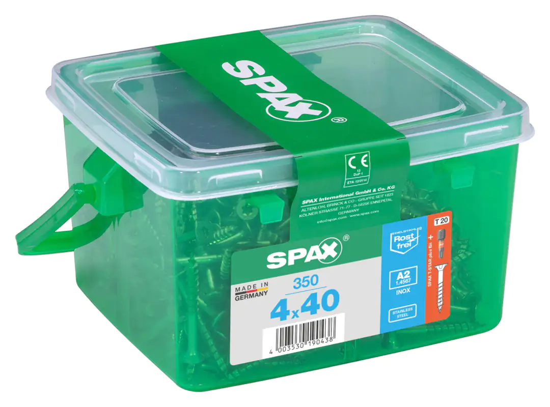 Spax Universalschrauben 4.0 x 40 mm TX 20 - 350 Stk. Spax Universalschrauben 4.0 x 40 mm TX 20 - 350 Stk.