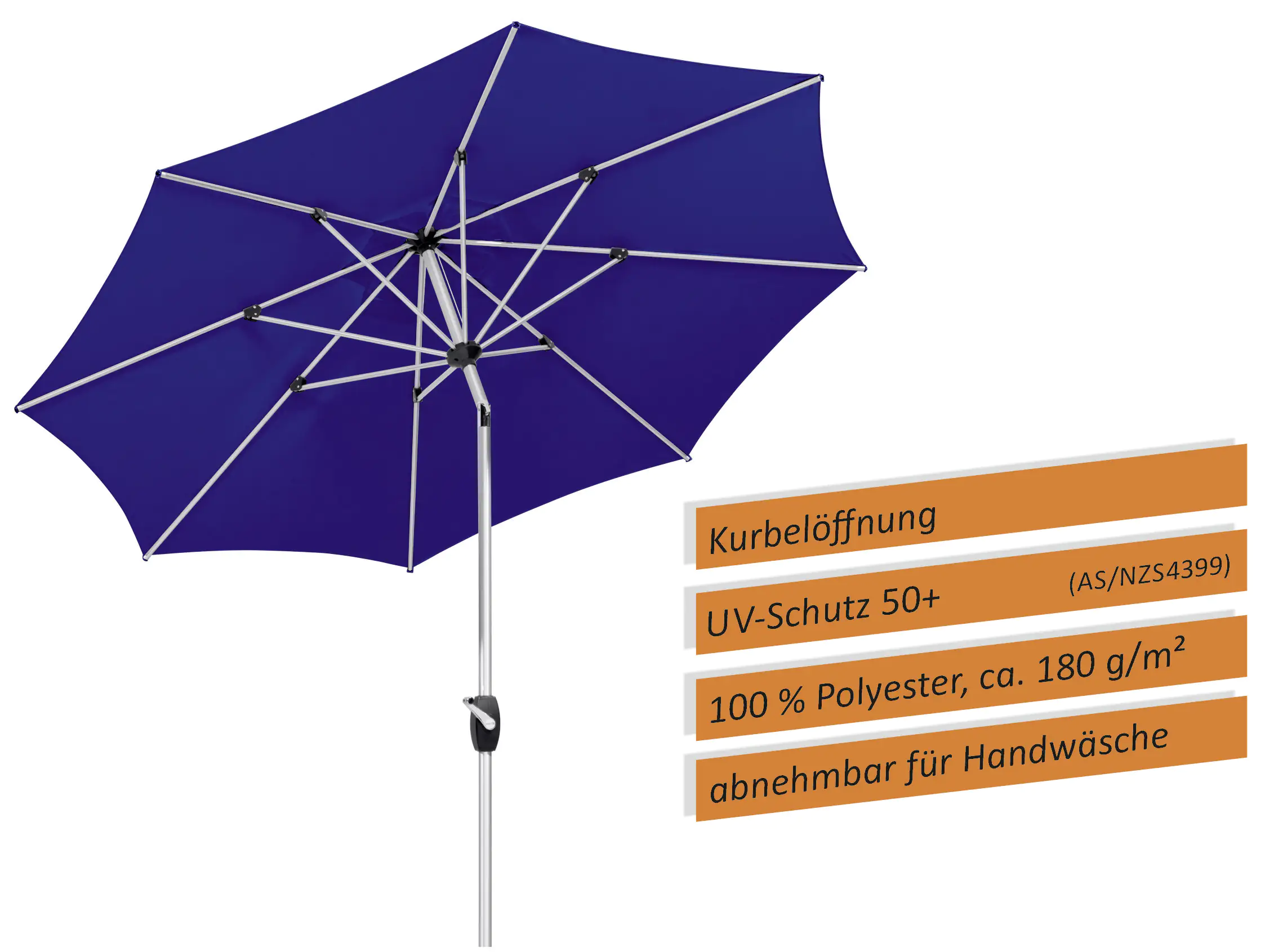 Schneider Sonnenschirm Venedig blau Ø 270 cm Schneider Sonnenschirm Venedig blau Ø 270 cm