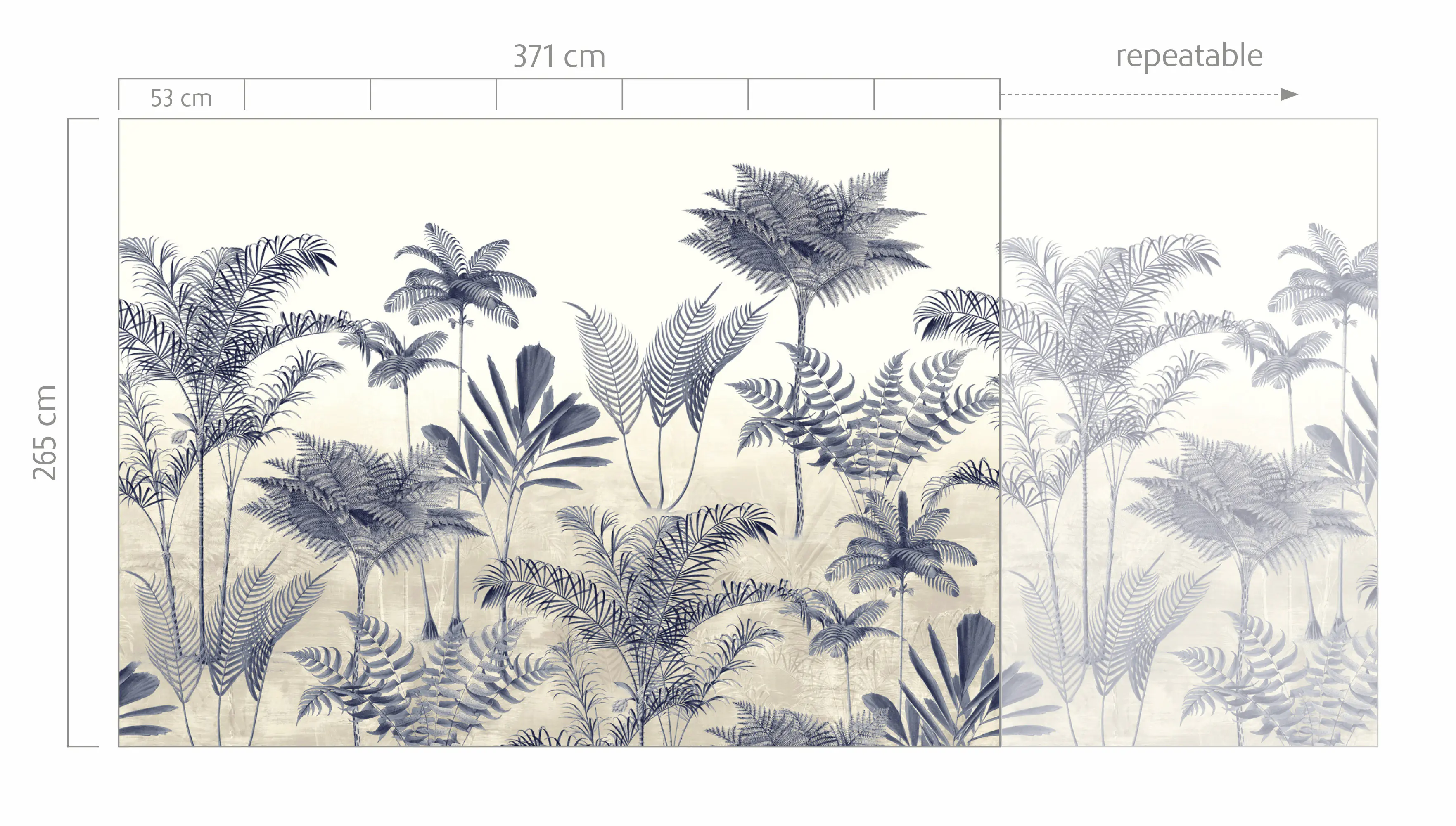 Rasch Vlies Fototapete 556247 Blau-Mittelblau Muster & Motive 2,65 m x 3,71 m
