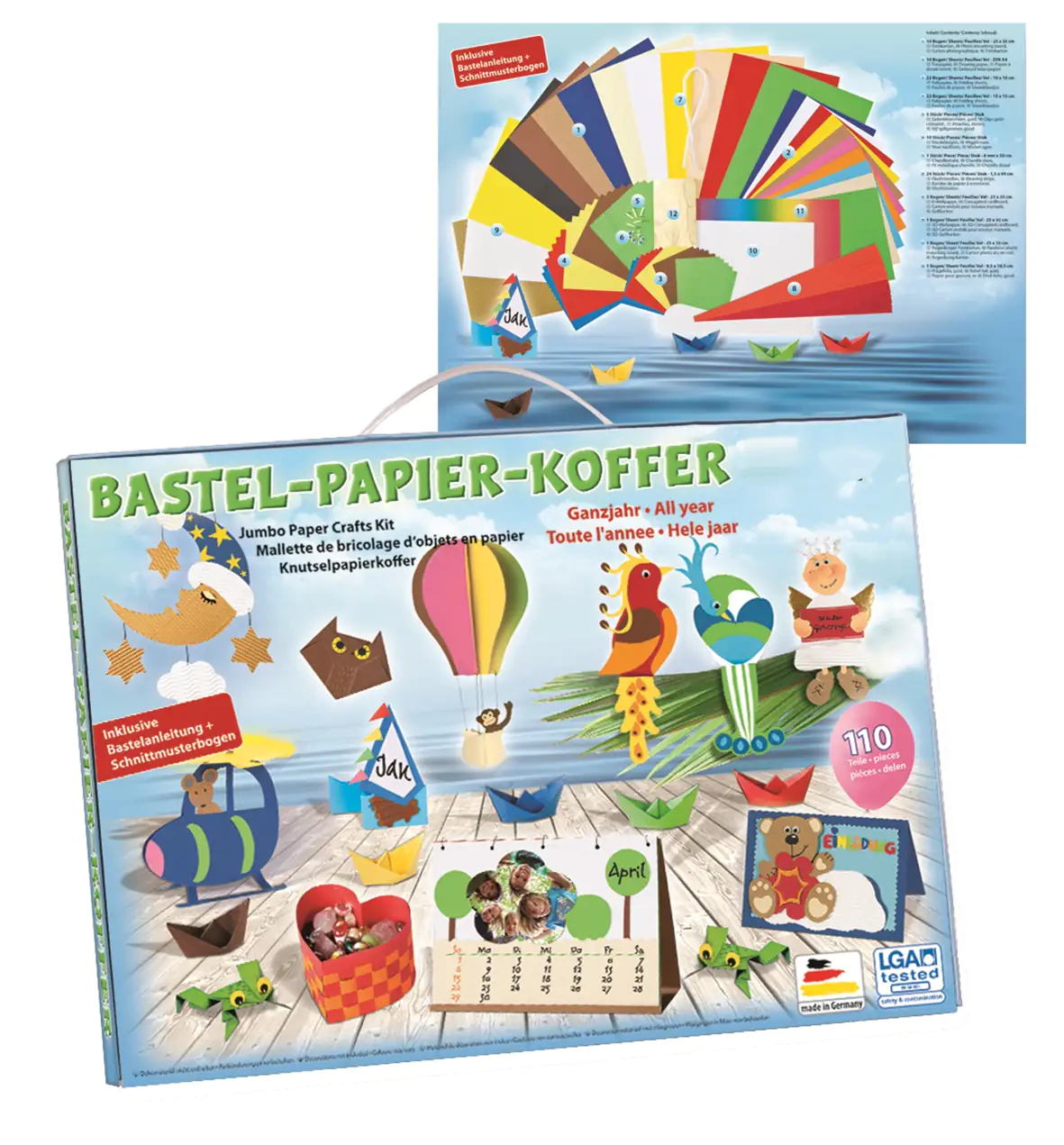 4001868009309 Glorex Bastelpapier-Koffer 110-teilig