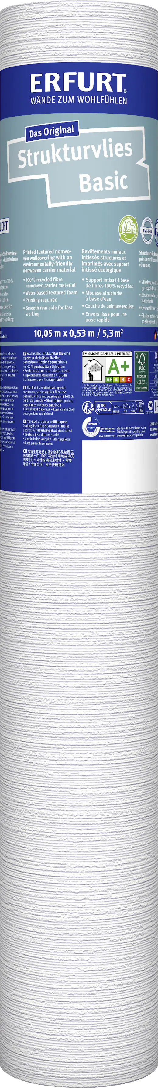 Erfurt Vliestapete Basic 402 weiß 10,05 x 0,53 m