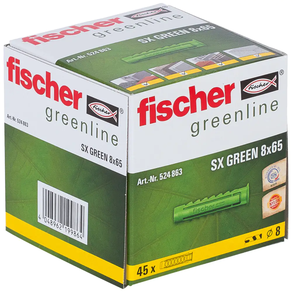 Fischer Spreizdübel SX green 8.0 x 65 mm - 45 Stück Fischer Spreizdübel SX green 8.0 x 65 mm - 45 Stück