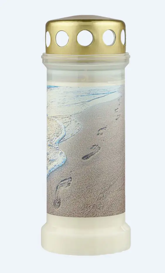 Bolsius Grablicht Nr. 6 Strand weiß mit Deckel