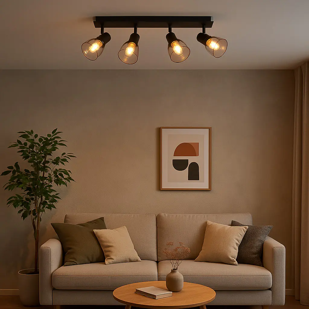 Primaster Deckenstrahler 4er LED Spot Miami E14 48 x 12,5 cm schwarz Primaster Deckenstrahler 4er LED Spot Miami E14 48 x 12,5 cm schwarz