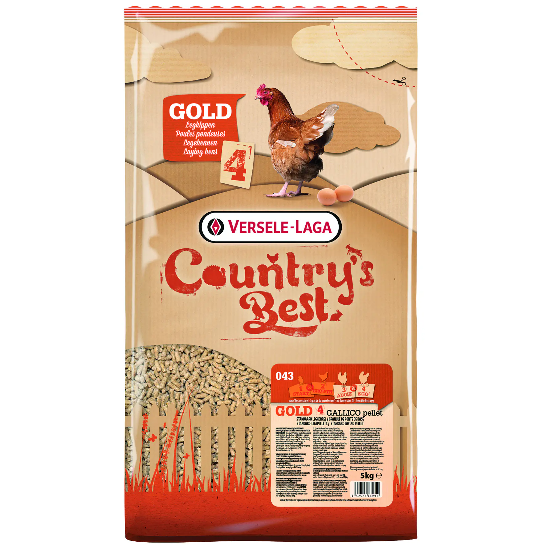 Country's Best Gold 4 Gallico Legepellets 5 kg