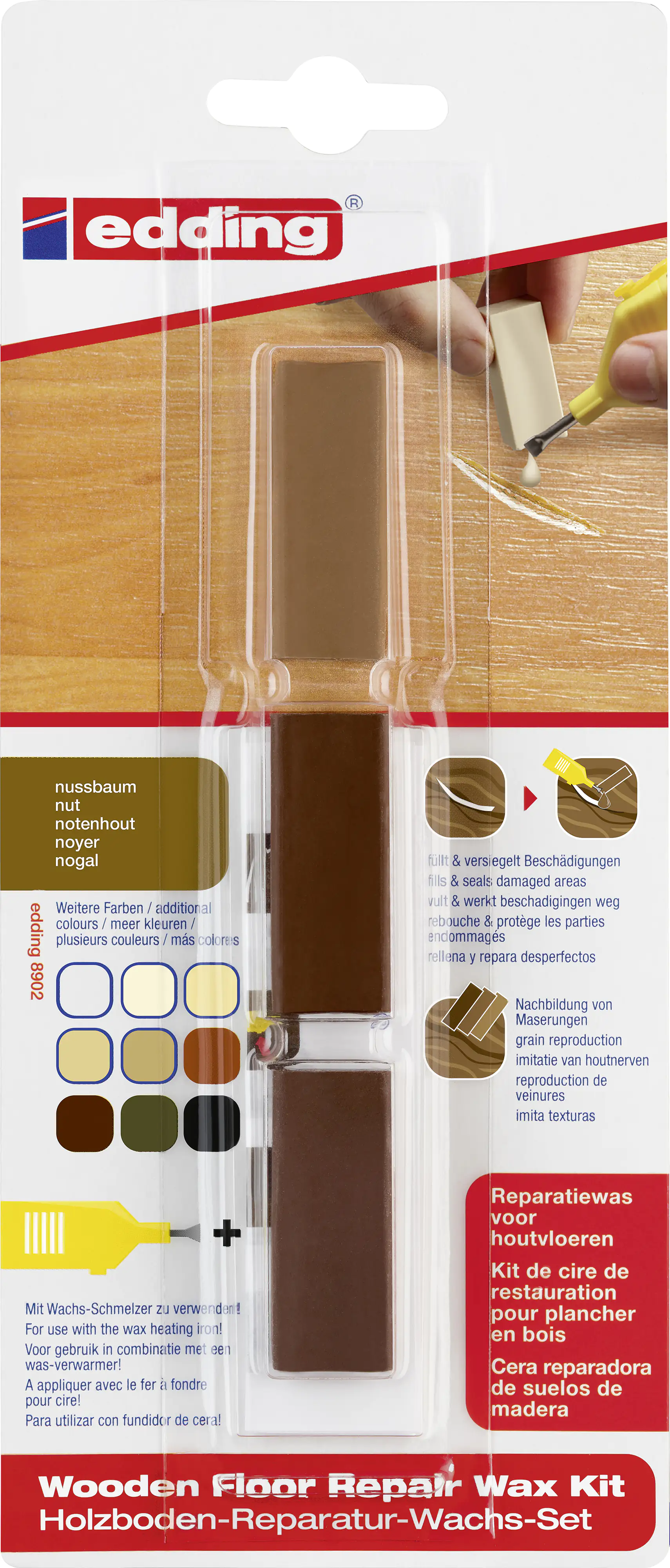 Edding Holzboden-Reparaturwachs-Set 8902 nussbaum Edding Holzboden-Reparaturwachs-Set 8902 nussbaum