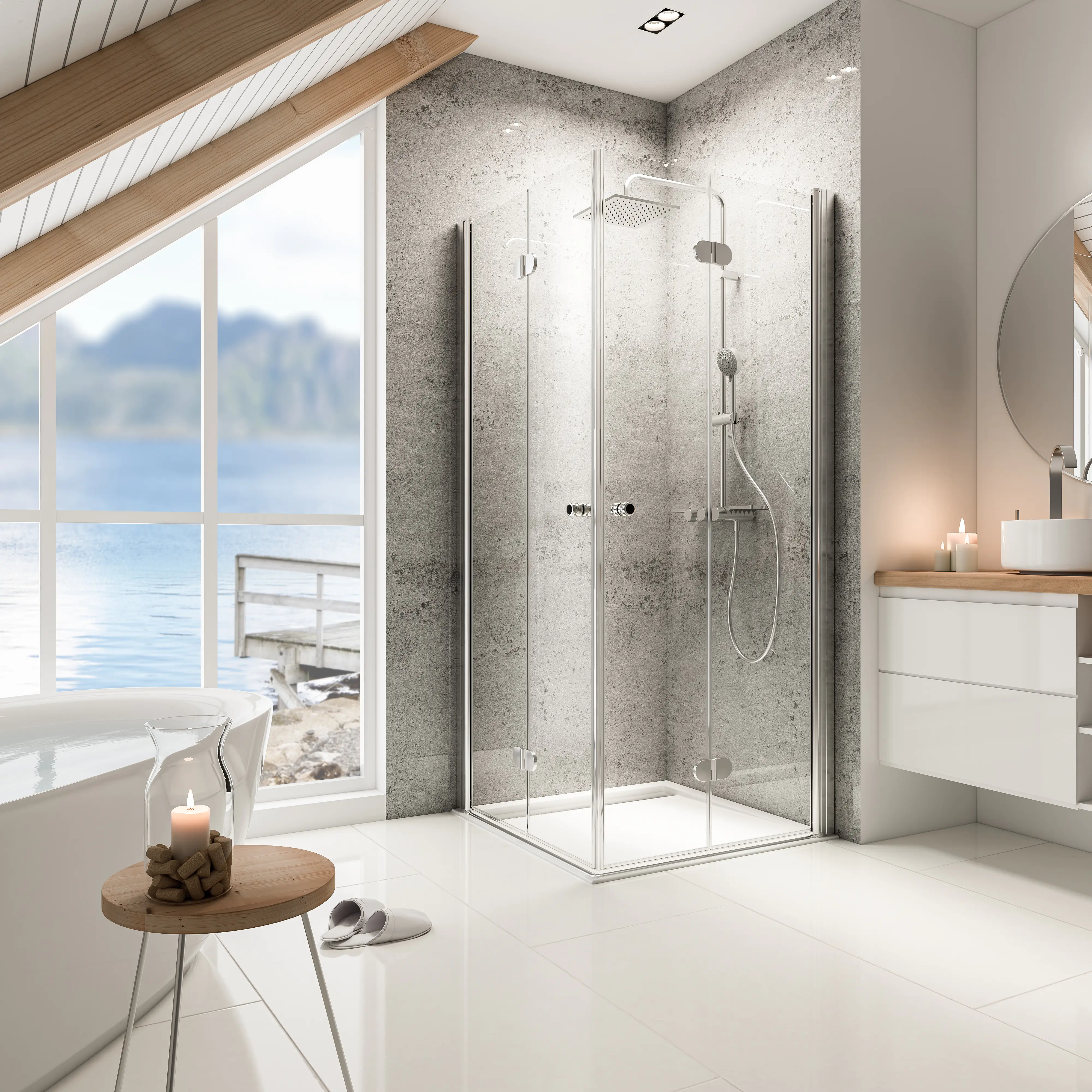 Schulte Eckeinstieg Drehfalttür 90 x 90 x 200 cm Garant