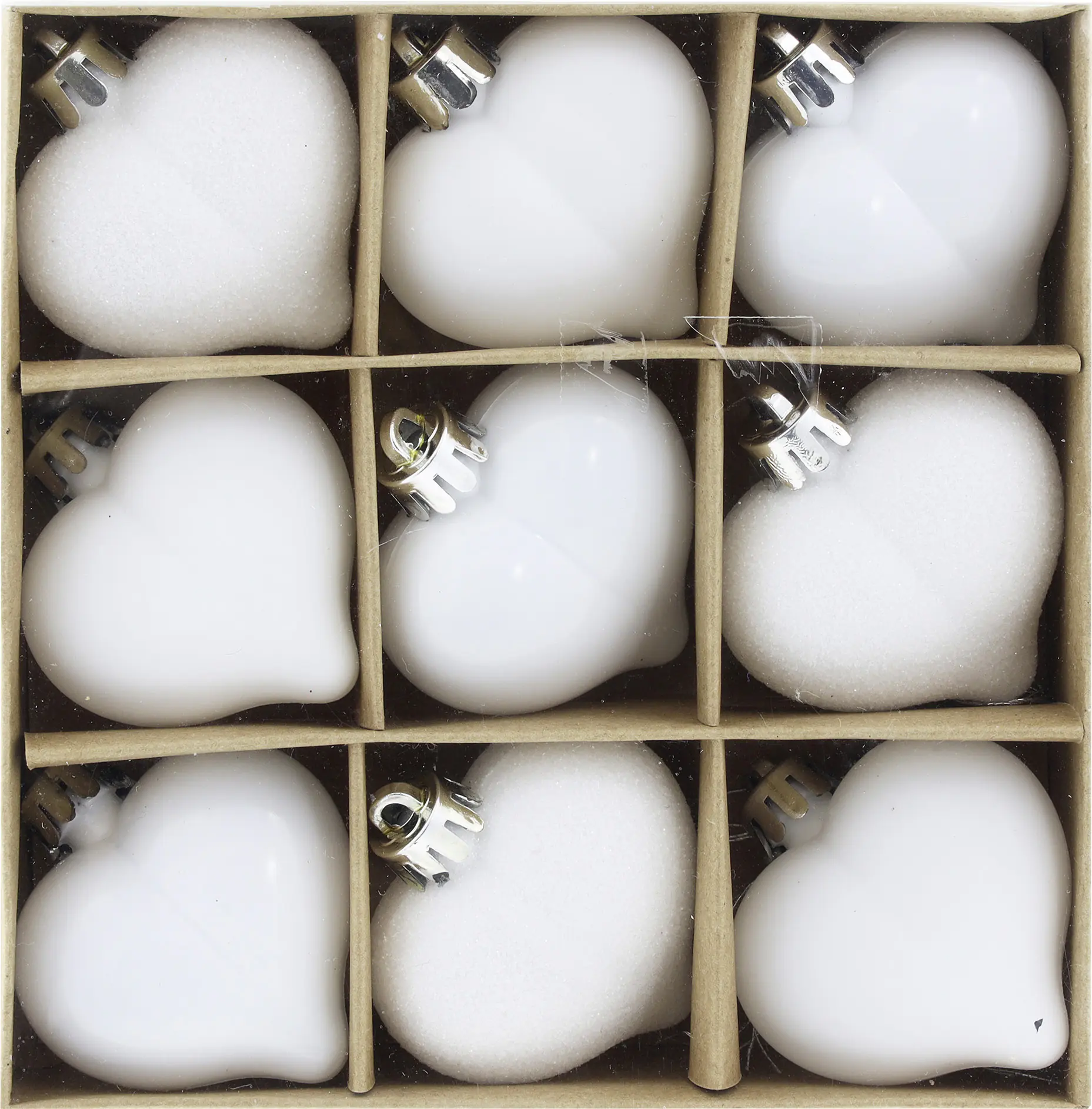 Dekohänger Herzen Kunststoff weiß Ø 4,5 cm 9 Stück