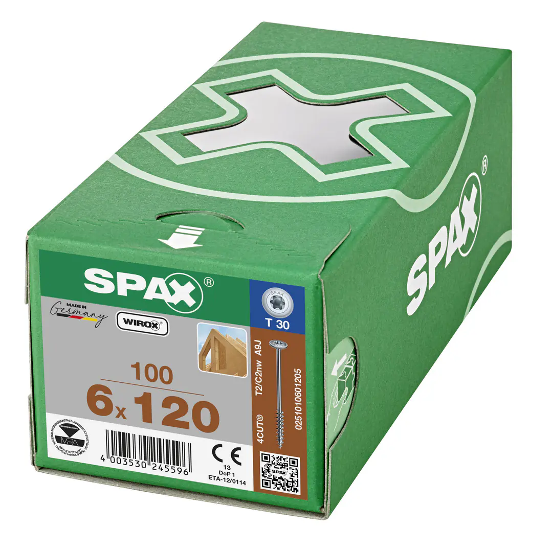Spax Holzbauschrauben 6.0 x 120 mm TX 30 Tellerkopf - 100 Stk.
