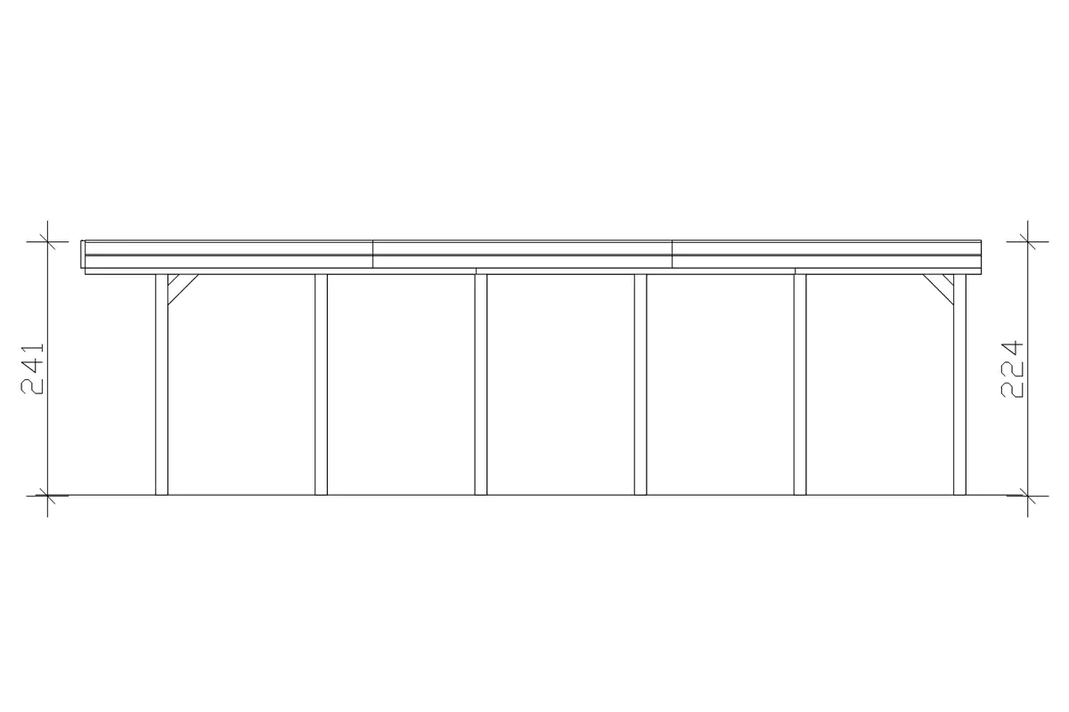 4018211033843_04 SKAN HOLZ Carport Friesland 397 x 860 cm mit EPDM-Dach