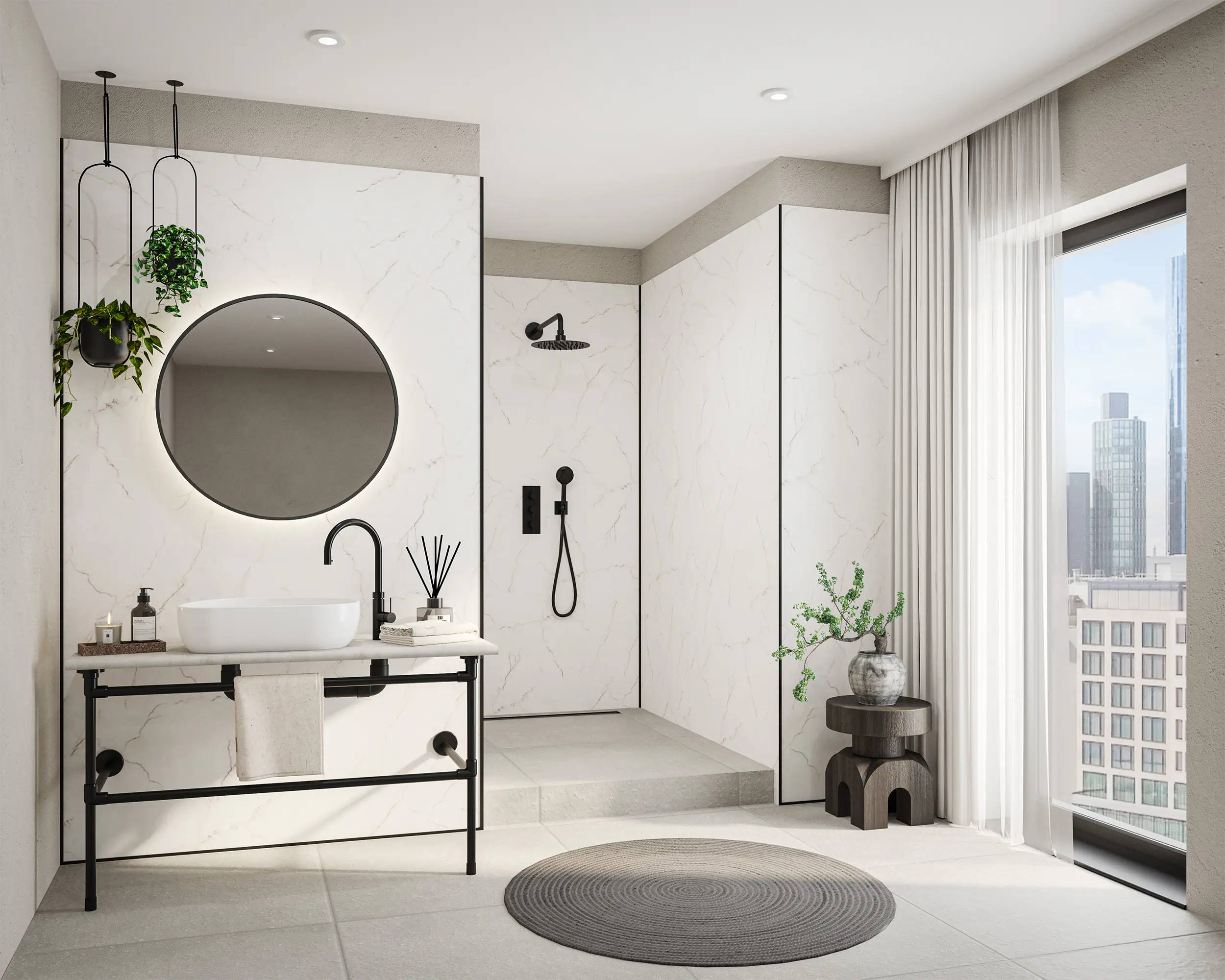 Wetwall Alloy Wandpaneel  Bianco Venato 60 x 244 cm