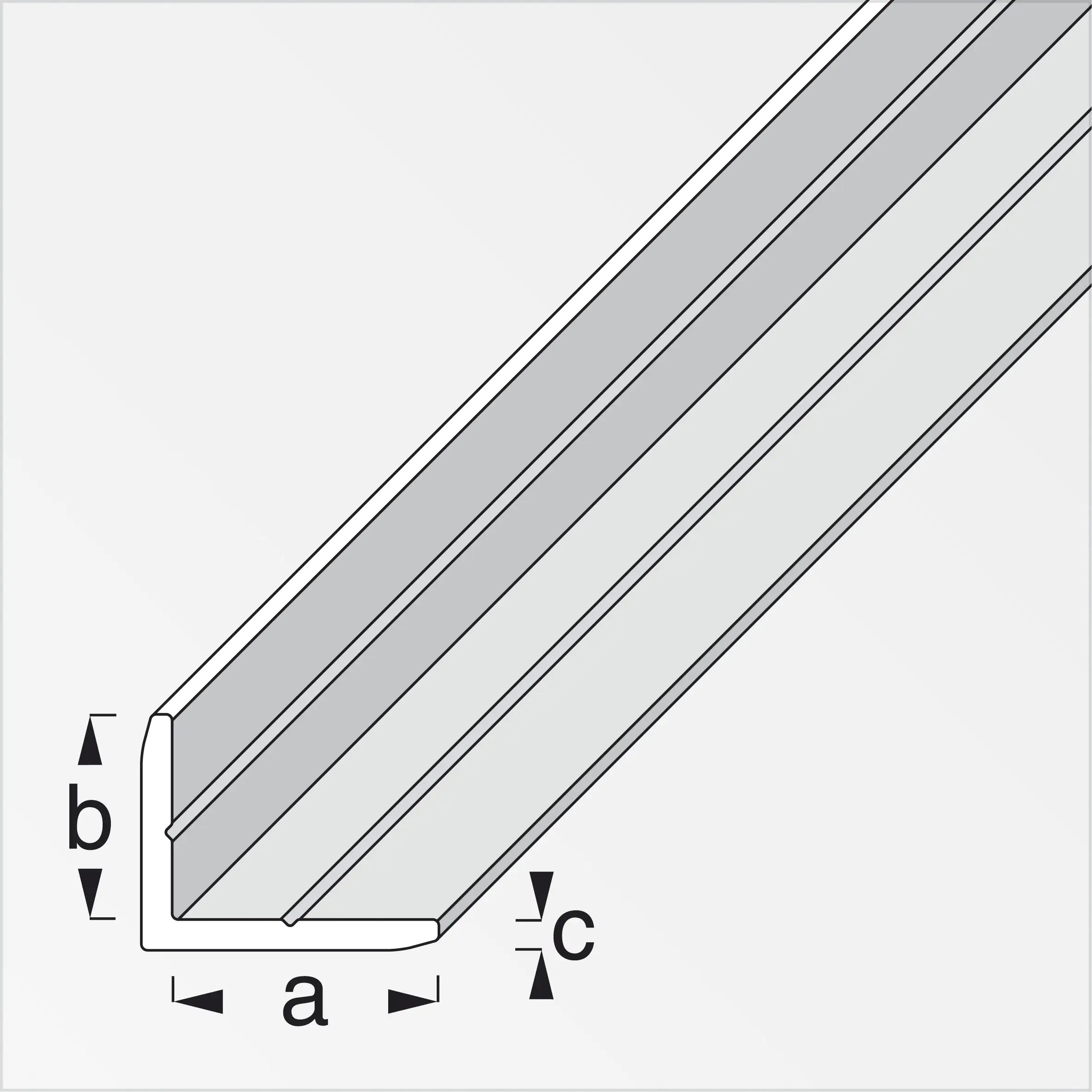 alfer clampline-Winkel-Profil 1 m, 18 x 16 mm Aluminium eloxiert silber