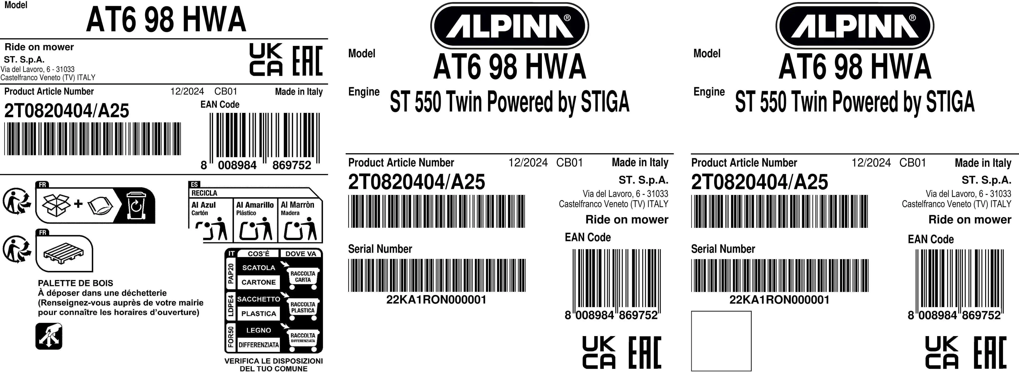 Alpina Rasentraktor AT6 98 HWA 98 cm Schnittbreite Zweizylinder Motor inkl. Mulchfunktion