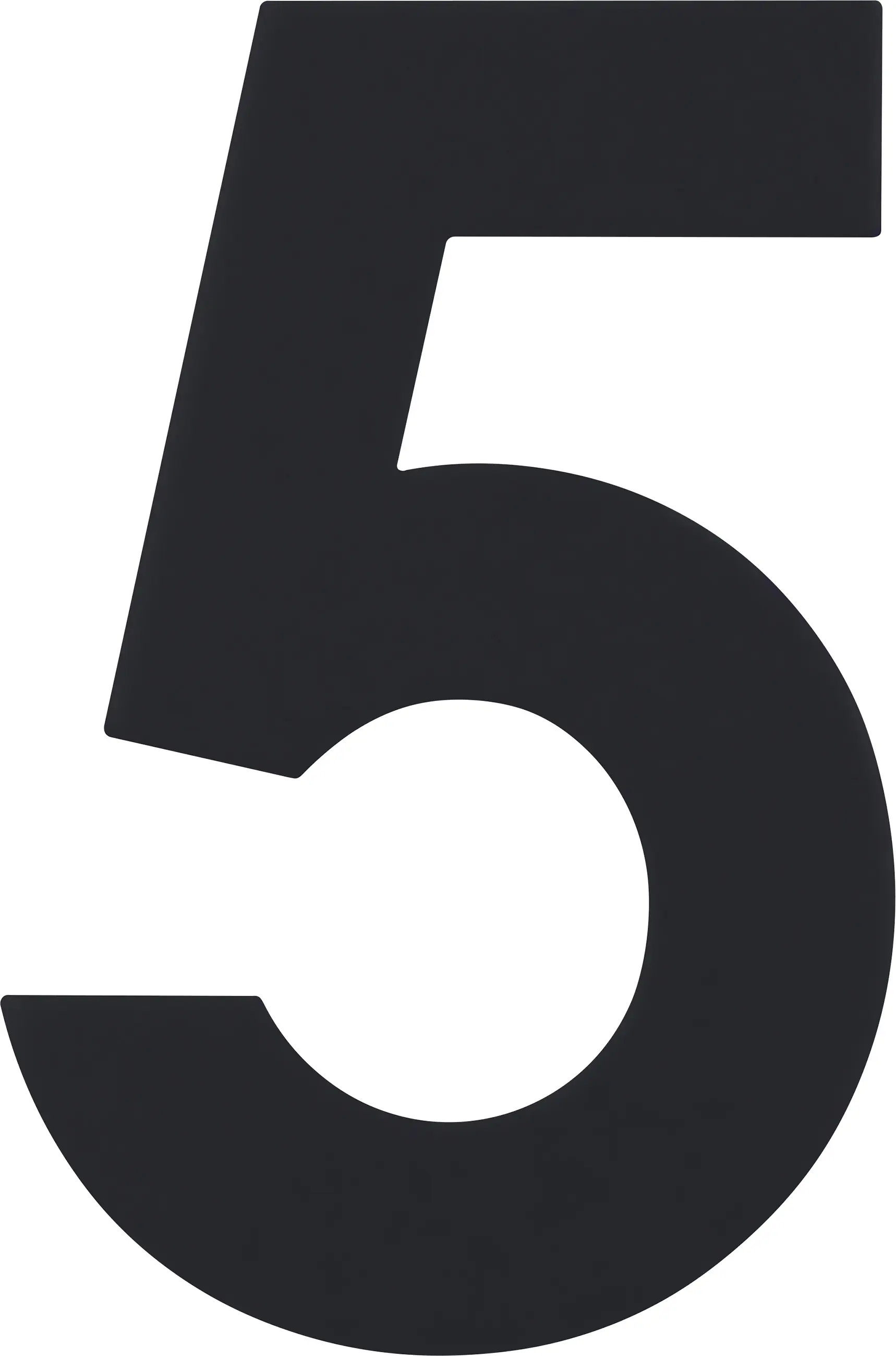 Alpertec Hausnummer 5 Edelstahl schwarz matt 12 x 8 cm 