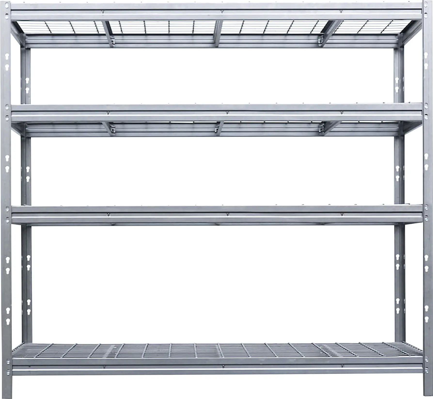 Ar Shelving Schwerlastregal Bullrack Rivet Wire verzinkt 200 x 180 4 Stahlgitterböden 2400 kg