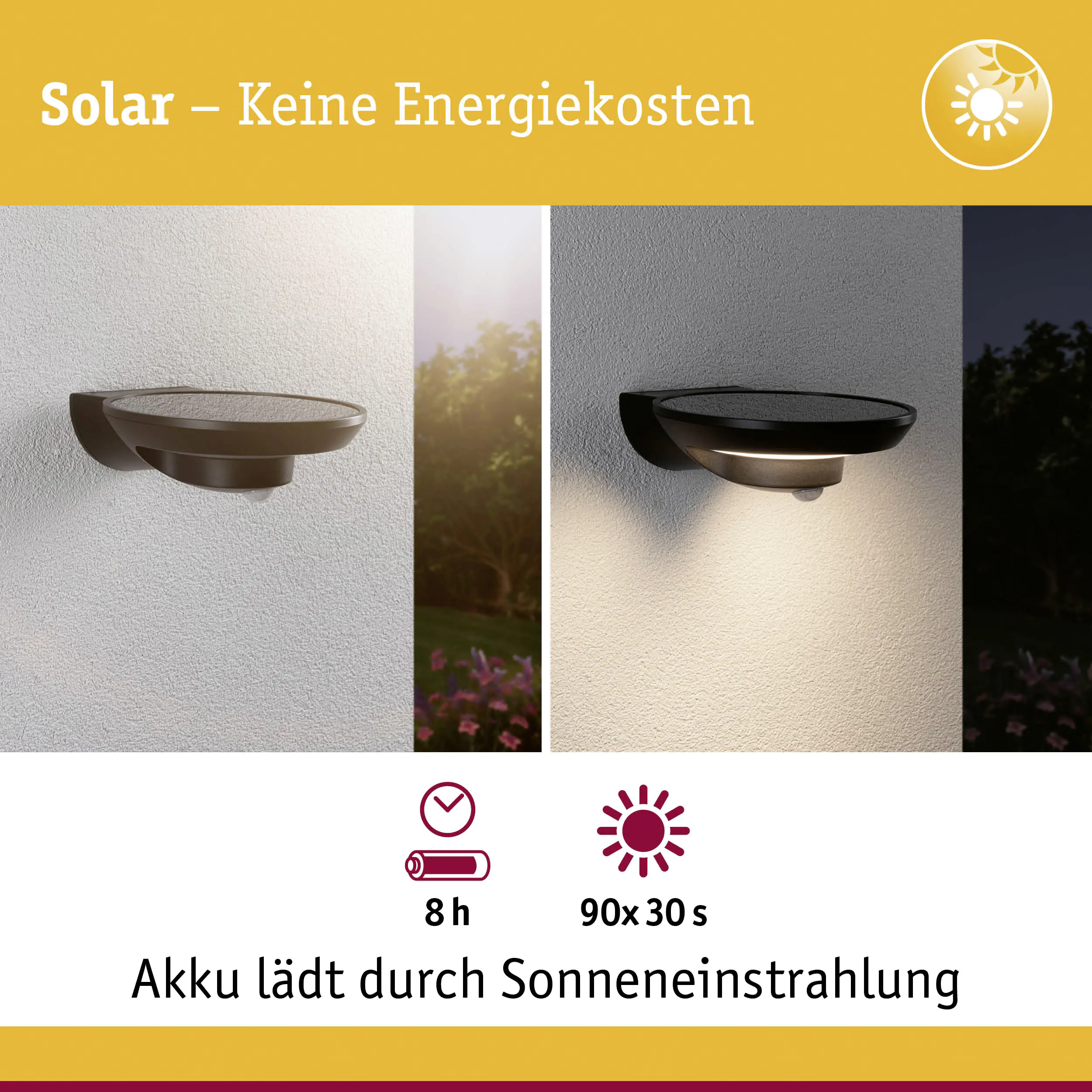 Paulmann Solar-Wandleuchte Borola anthrazit warmweiß mit Bewegungsmelder Paulmann Solar-Wandleuchte Borola anthrazit warmweiß mit Bewegungsmelder