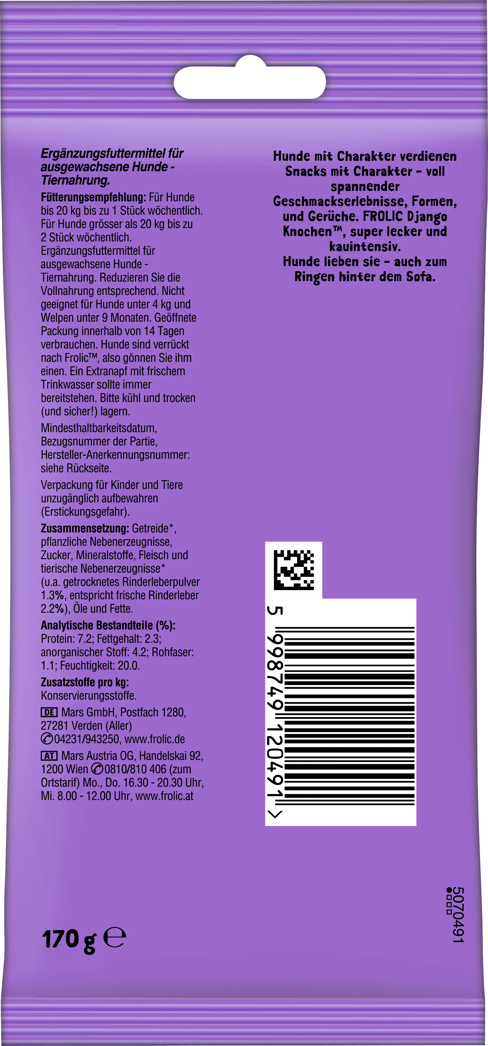 Frolic Django Knochen für mittlere Hunde mit Rind