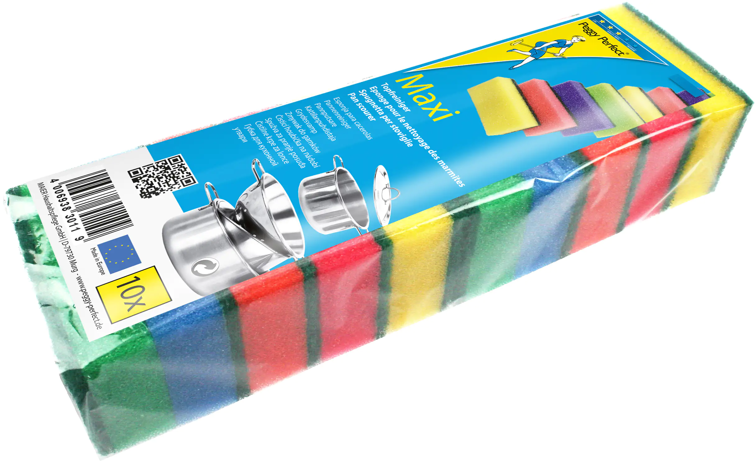 Peggy Perfect Topfreiniger mit Scheuervlies bunt 10 Stück