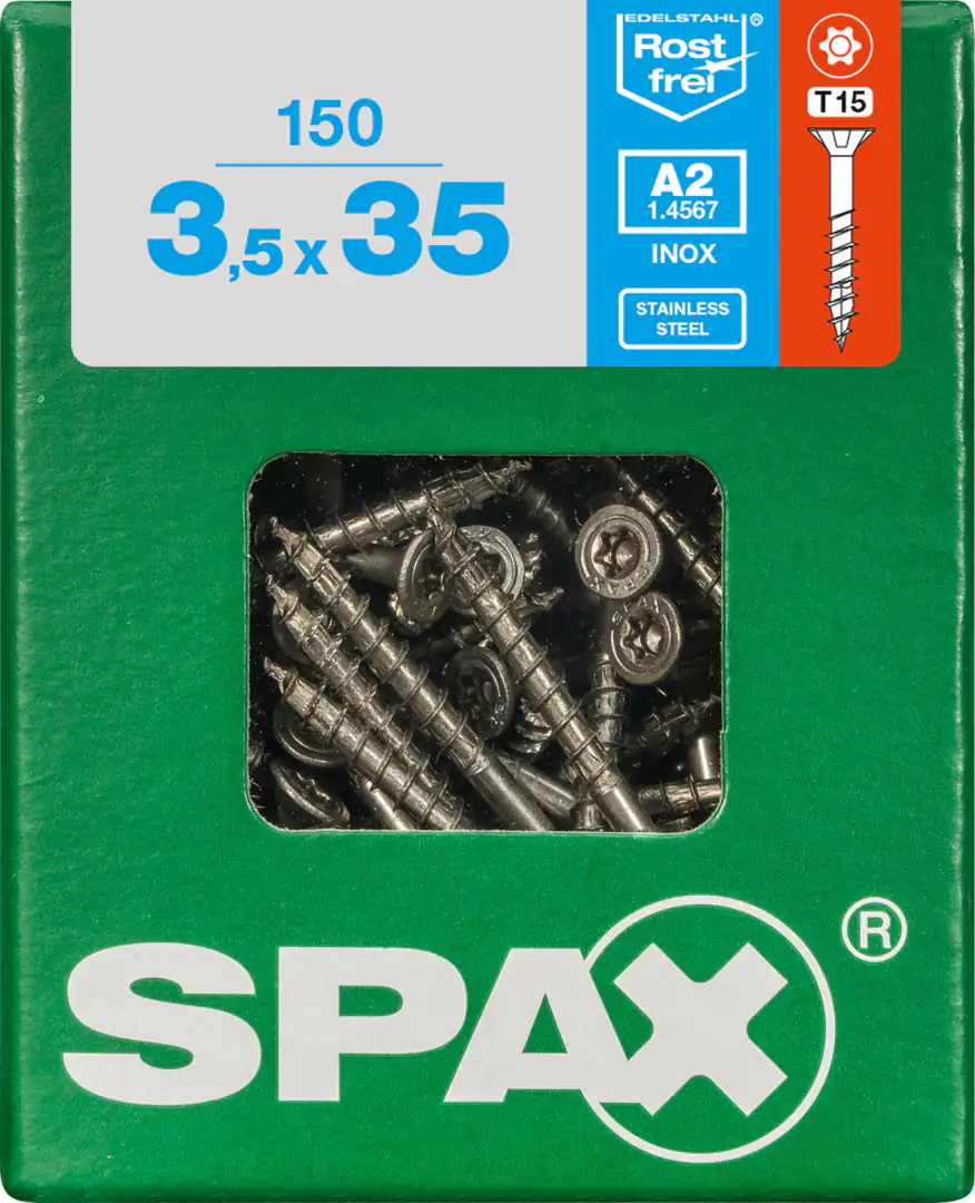 Spax Universalschrauben 3.5 x 35 mm TX 15 - 150 Stk. Spax Universalschrauben 3.5 x 35 mm TX 15 - 150 Stk.