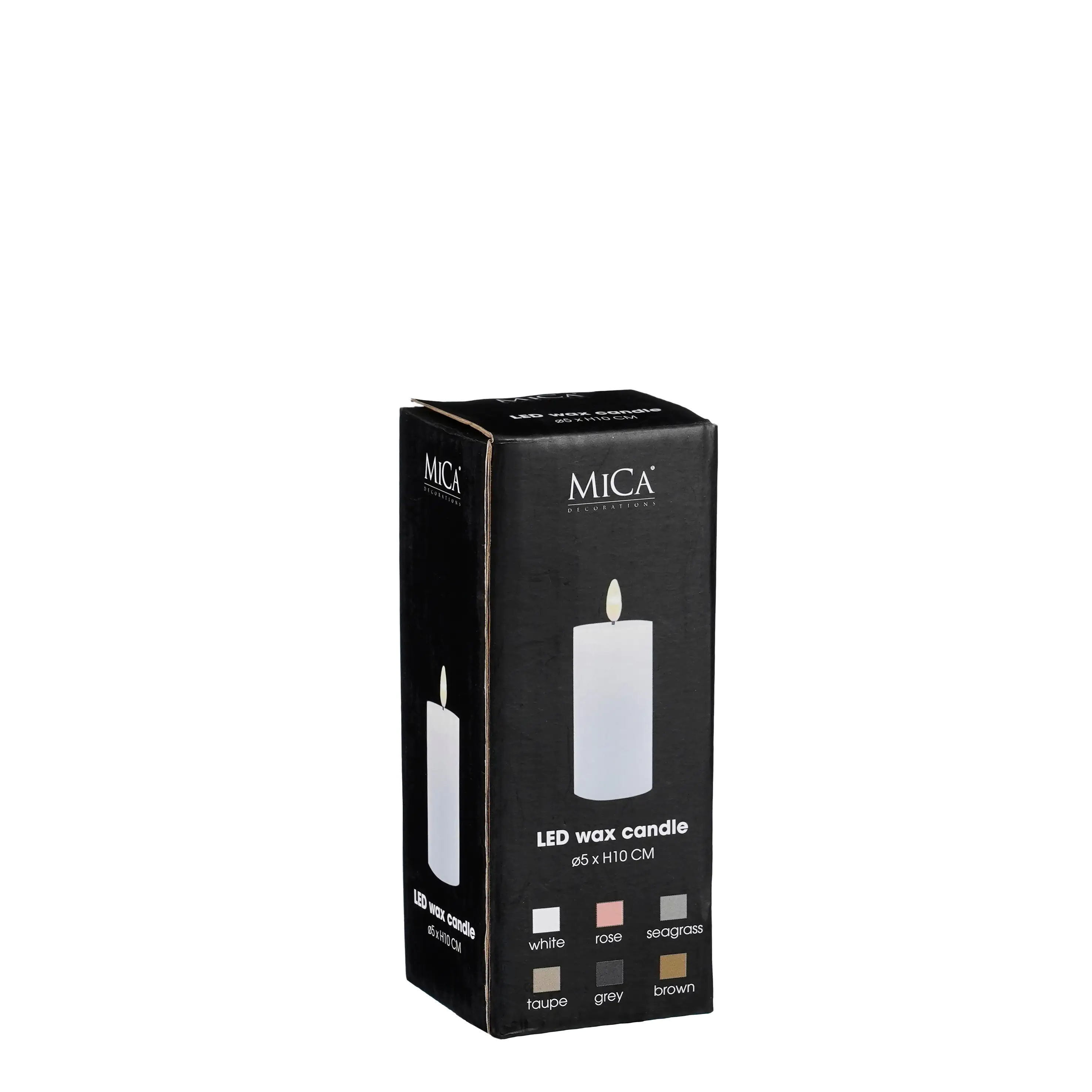 Mica LED Kerze grün, warm weiss, batteriebetrieben mit Timer 10 x Ø 5 cm