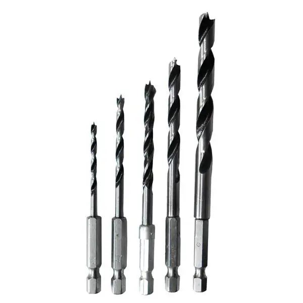 Spiralbohrersatz Holz 3-8 mm 1/4" Sechskant