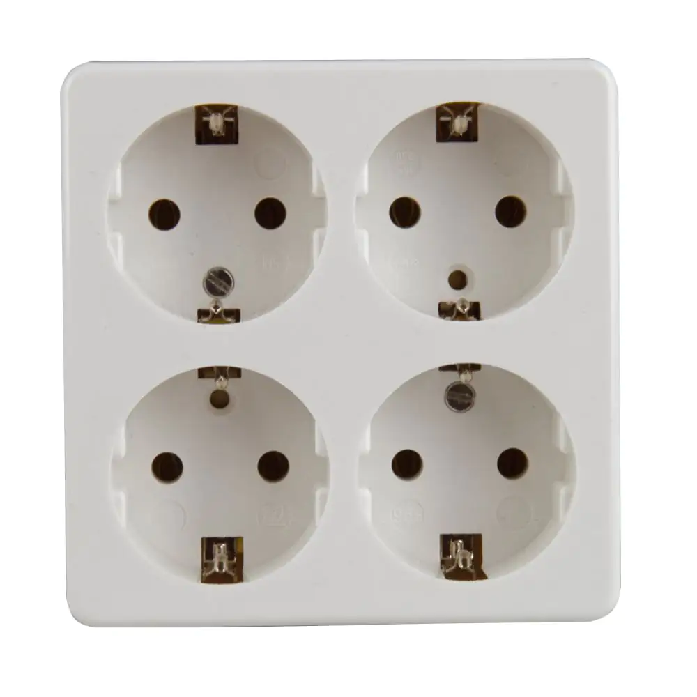 Unitec Steckdosenleiste 4-fach ohne Kabel Berührungsschutz, weiß