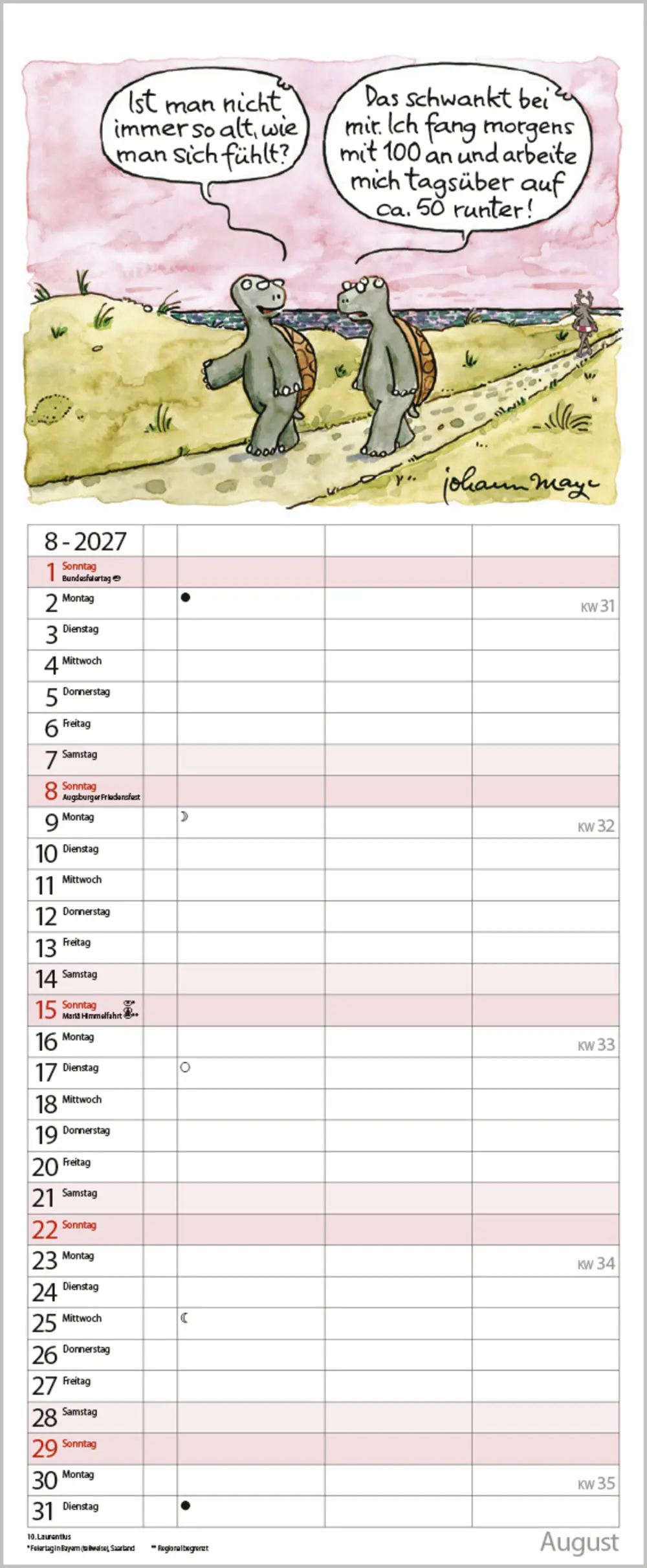 Korsch Kalender Planer (Un-)Ruhestand 2027