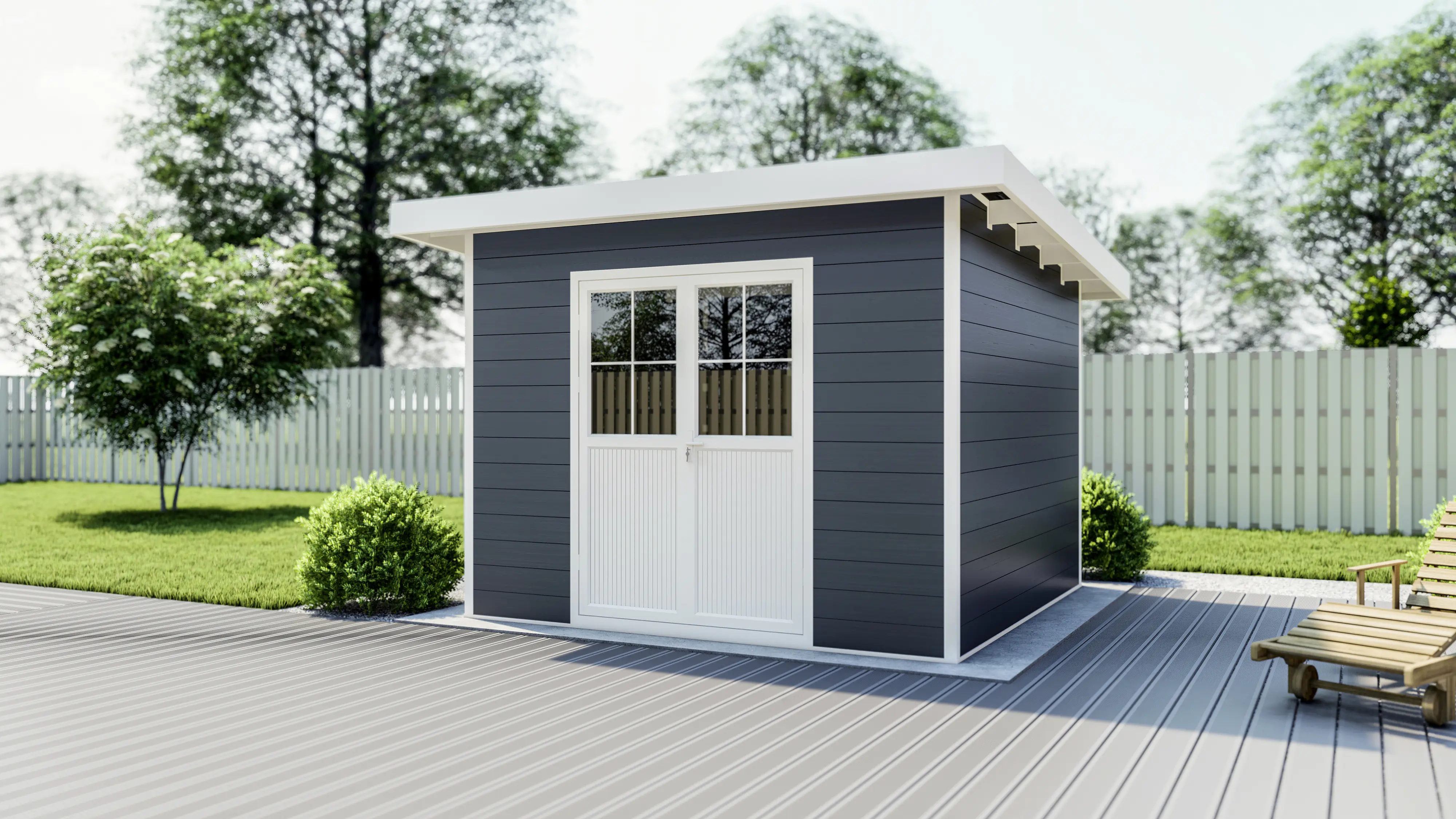 elephant WPC Gartenhaus 344 x 344 cm anthrazit