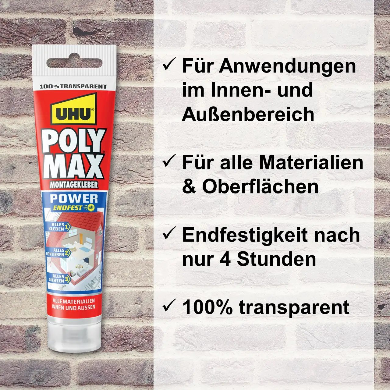 4026700478457_2 UHU Poly Max Power Montagekleber 115g, transparent