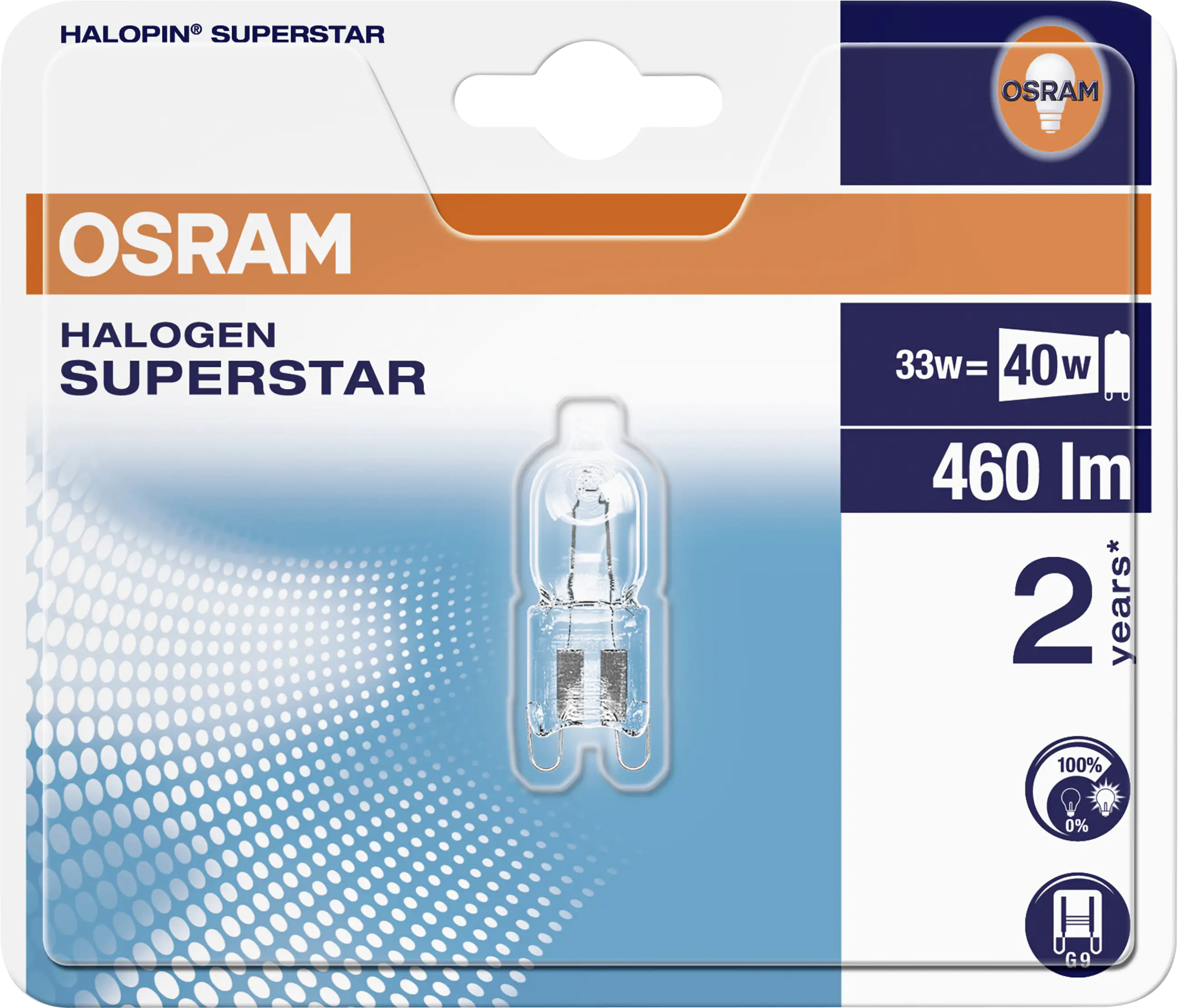 Osram Halogen Stiftsockellampe Halopin Superstar G9 33W warmweiß Osram Halogen Stiftsockellampe Halopin Superstar G9 33W warmweiß
