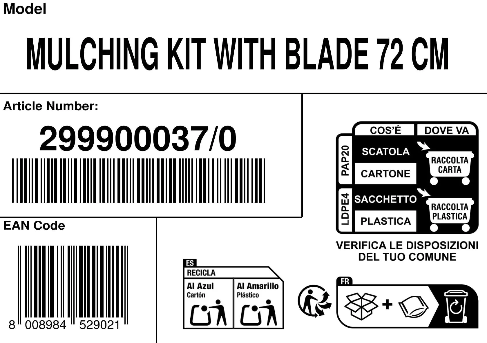 Alpina Mulchkit für Rasentraktor AT2 72 A Alpina Mulchkit für Rasentraktor AT2 72 A