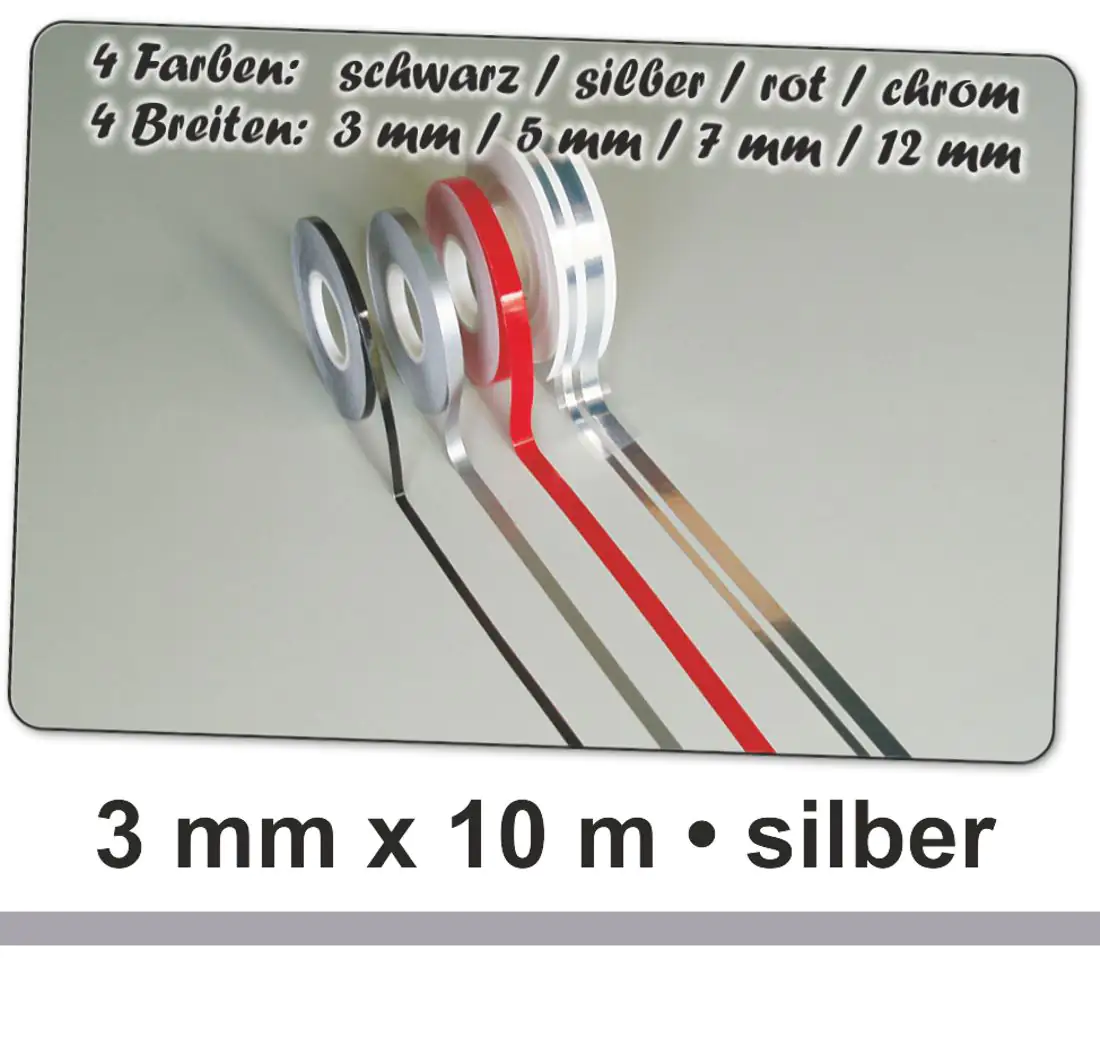 Hermann Schütz Auto Zierstreifen Deco-Stripe silber 3mm x 10m