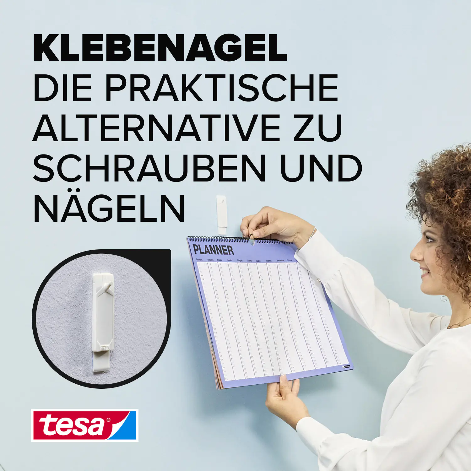 tesa Klebenagel Traglast 1 kg, 2 Stück