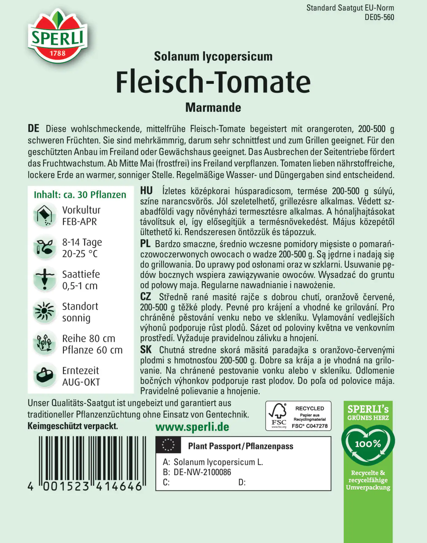 Sperli Fleisch-Tomate Marmande Sperli Fleisch-Tomate Marmande