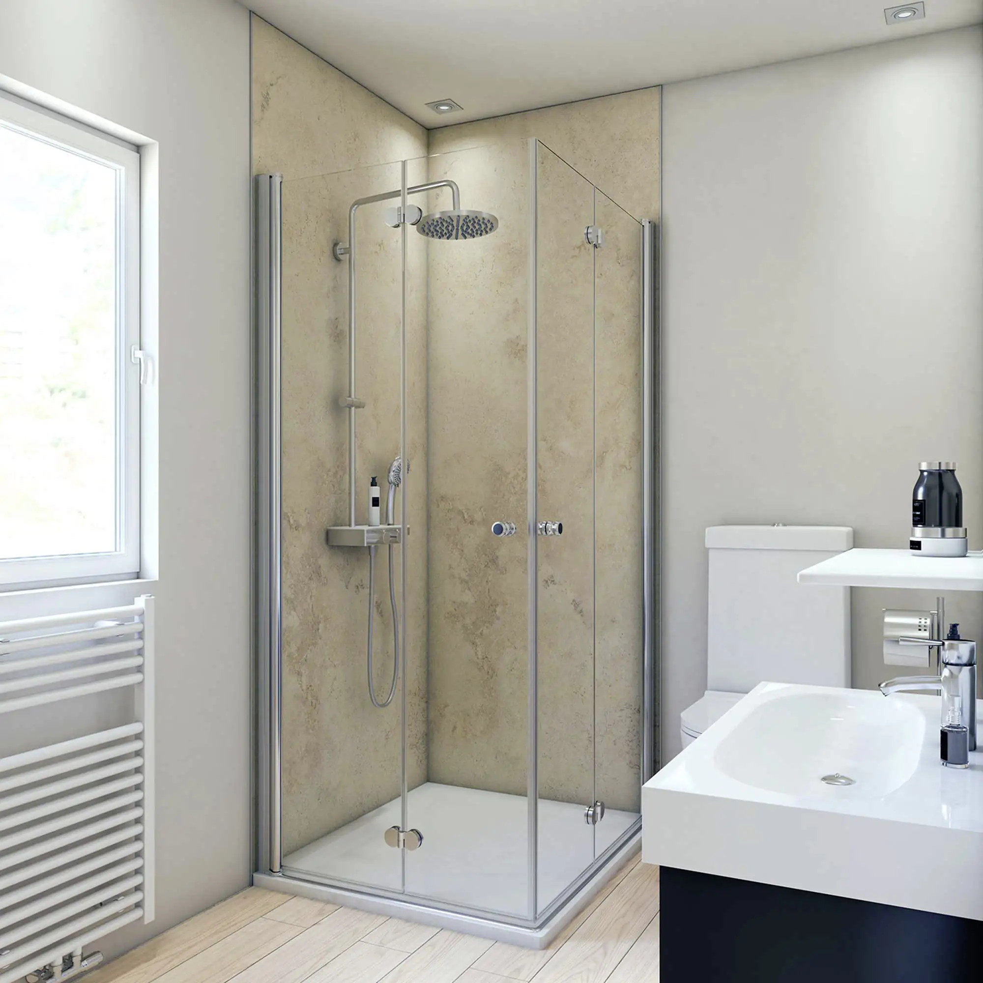 Breuer Duschrückwand Marmor sand Dekor 100 x 210 x 0,3 cm