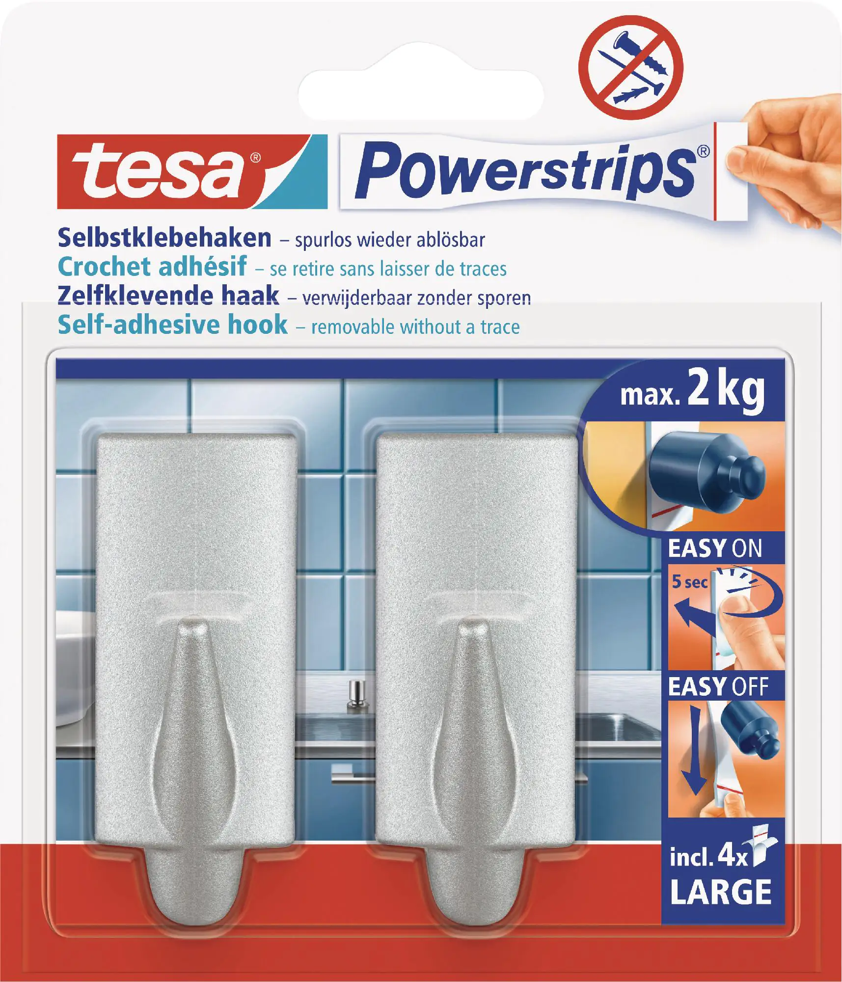 tesa Haken Powerstrip Large chrom, trend