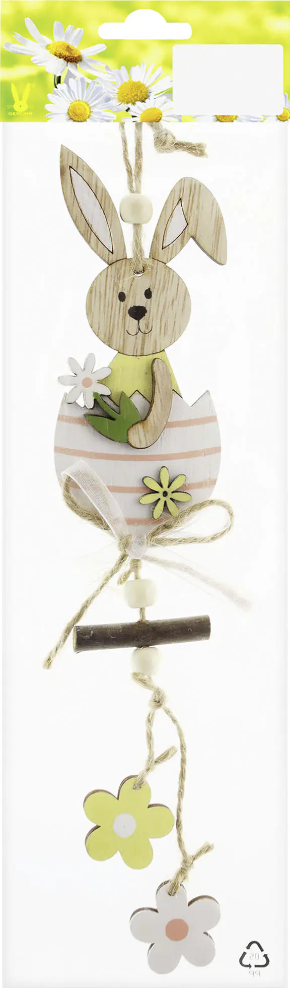 Osterdeko Anhänger Hase Holz 5 x 30 cm natur