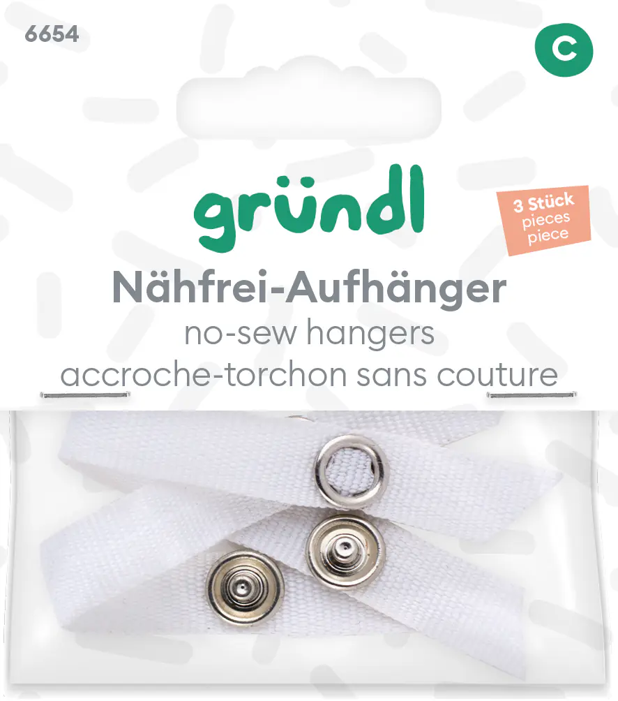 Gründl Nähfrei-Aufhänger weiß 3 Stück