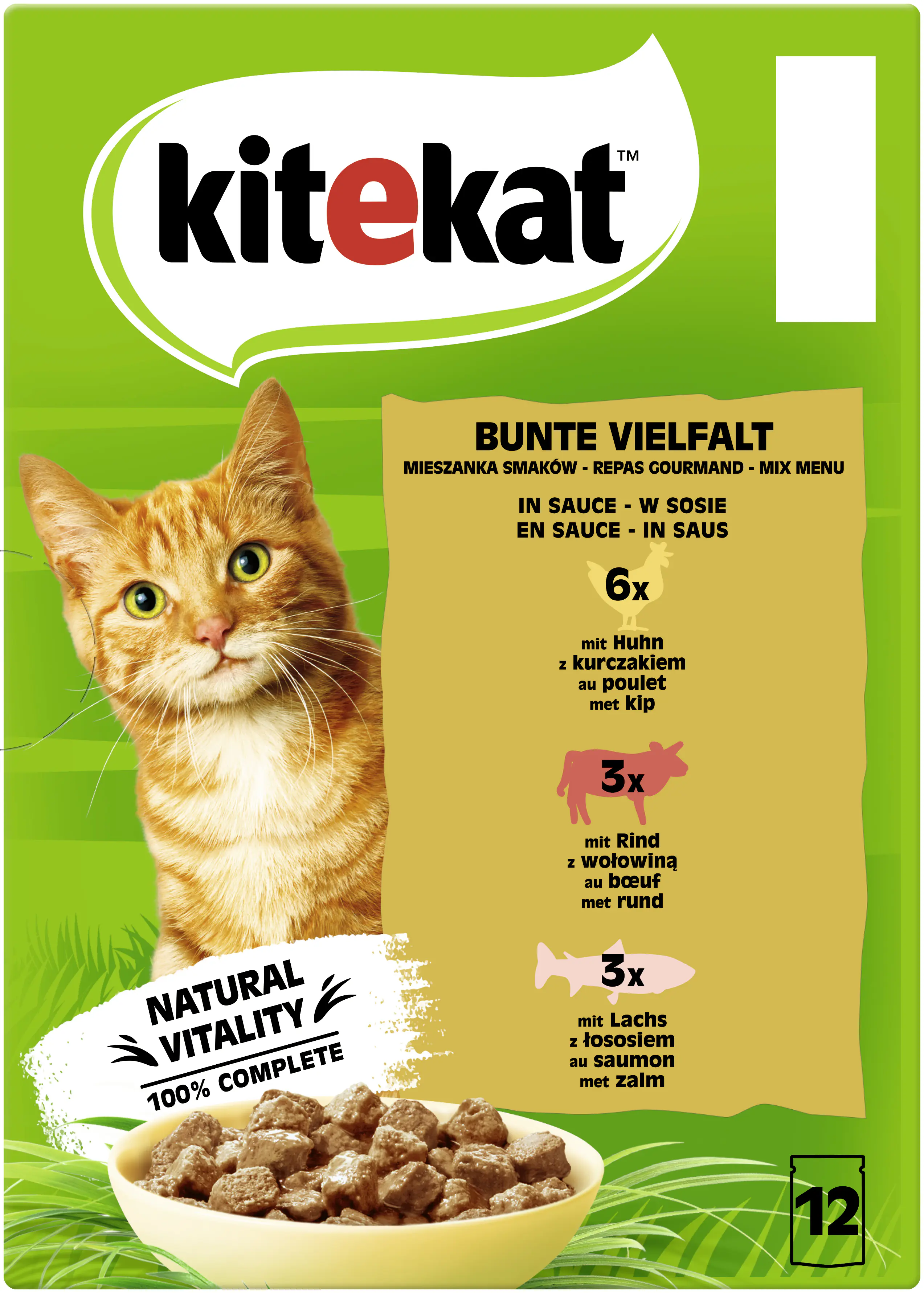 Kitekat Bunte Vielfalt in Sauce Multipack 12x85 g
