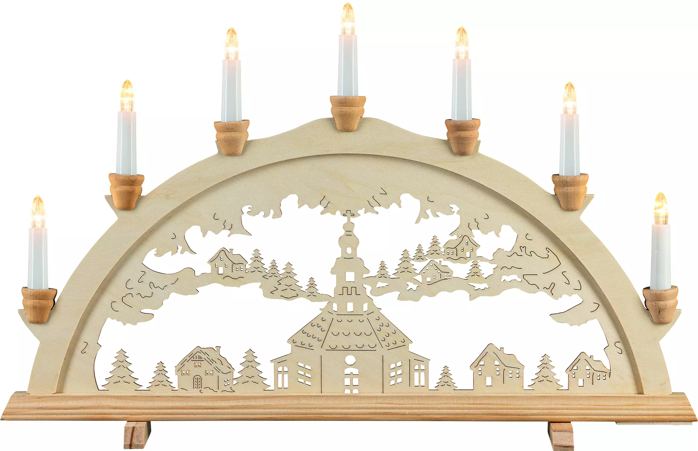 HGD Lichterbogen Seiffener Kirche 7-flammig, 59 x 4 x 37 cm