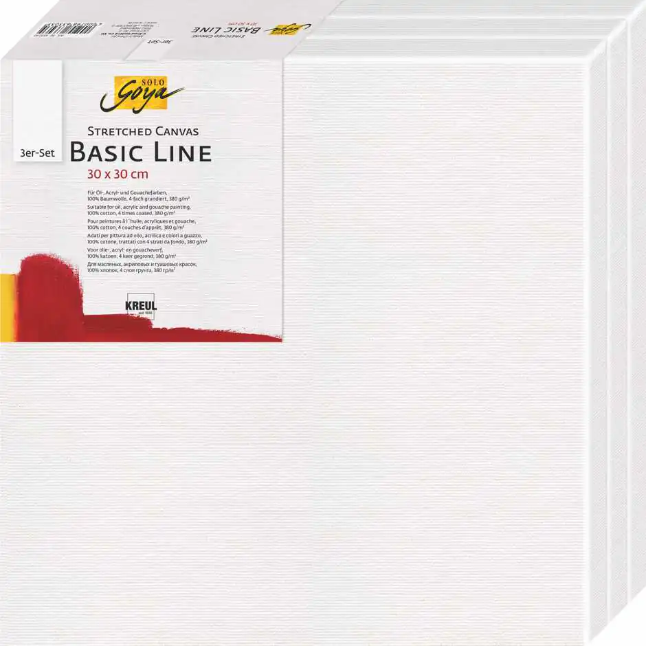 Kreul Keilrahmen-Set SOLO Goya Stretched Canvas Basic Line 30 x 30 cm 3er Set