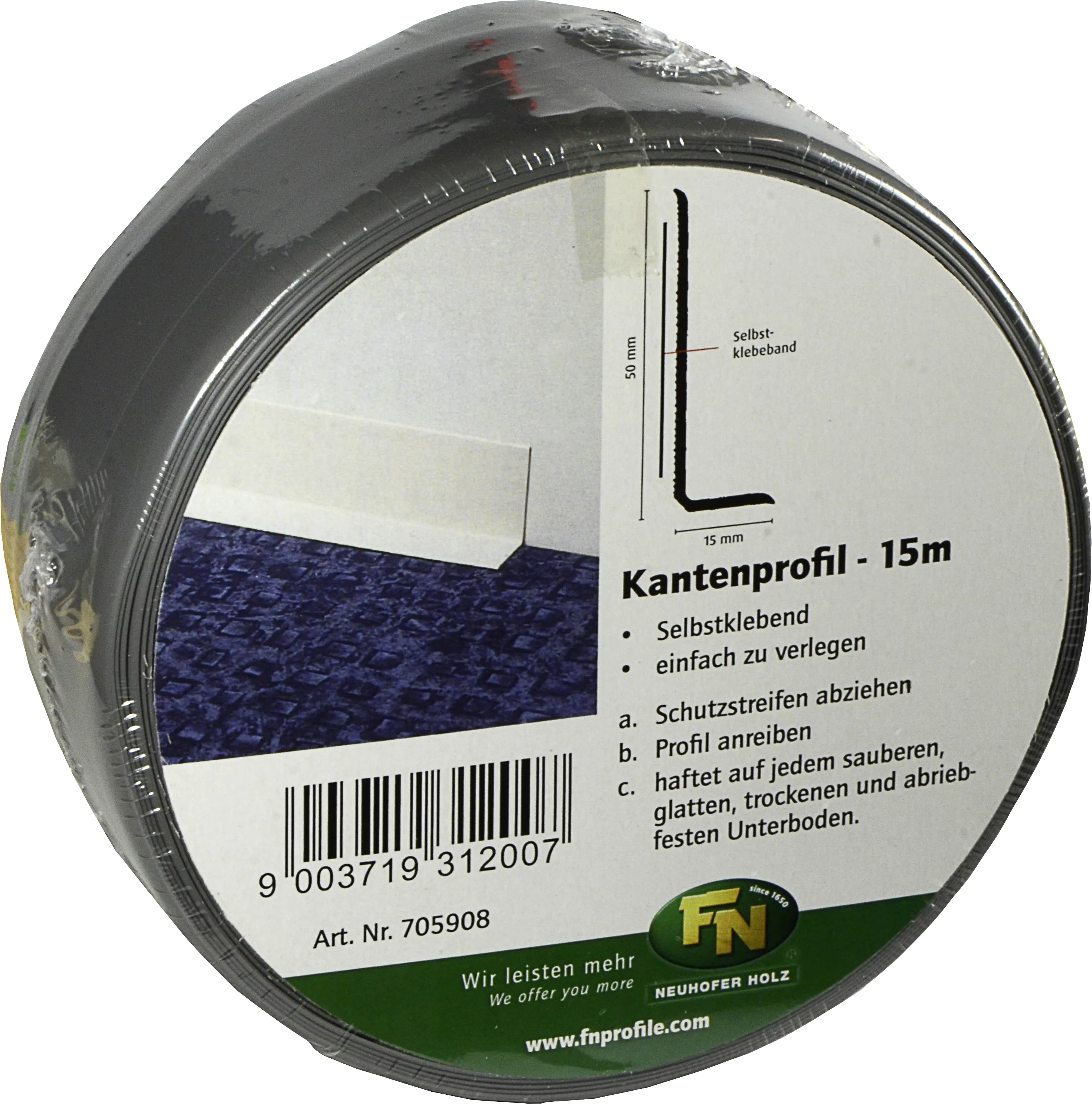 FN Neuhofer Fußleiste 1500 cm 50 x 15 mm grau FN Neuhofer Fußleiste 1500 cm 50 x 15 mm grau