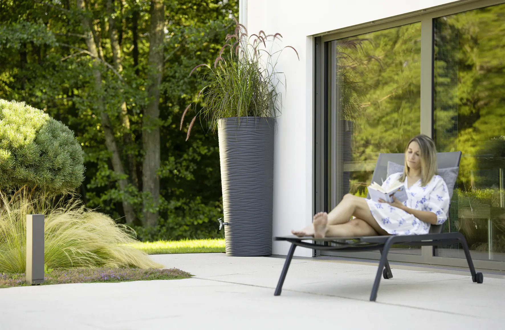 Garantia Regenspeicher Natura 2in1 350 L graphite grey mit Pflanzschale