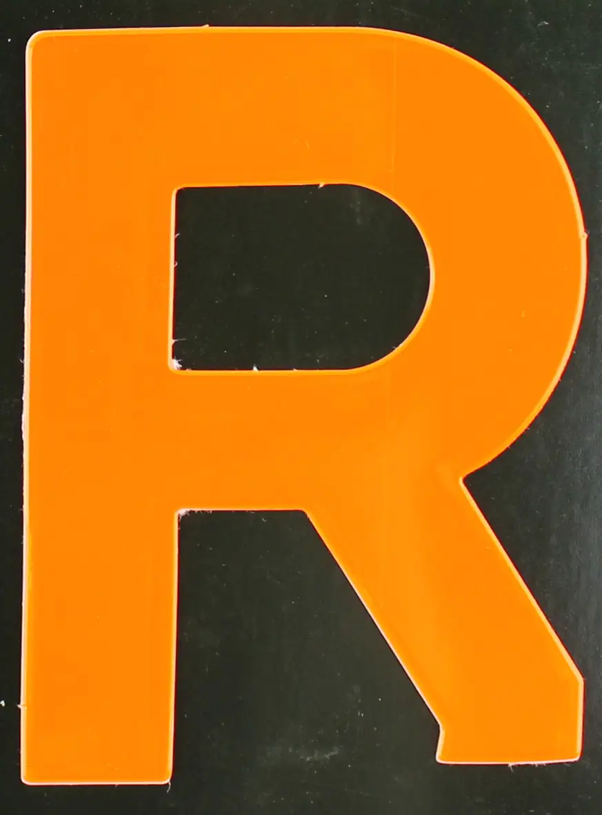 4004947548577 Conacord Reflektierender Klebebuchstabe R orange "R"