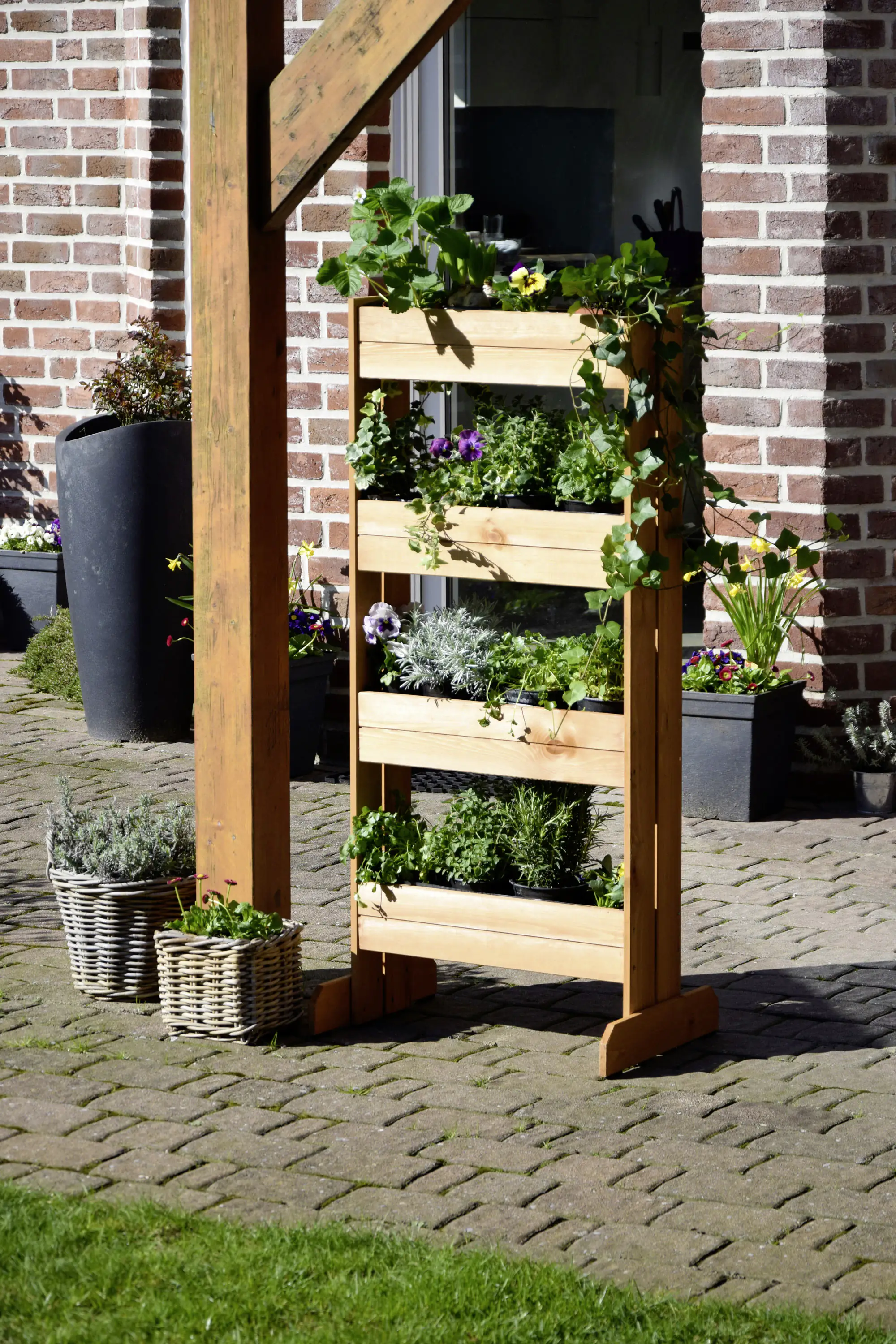 4055894583722_3169856 Dobar Vertikalbeet 4 Pflanzkästen braun 55 x 40 x 125 cm