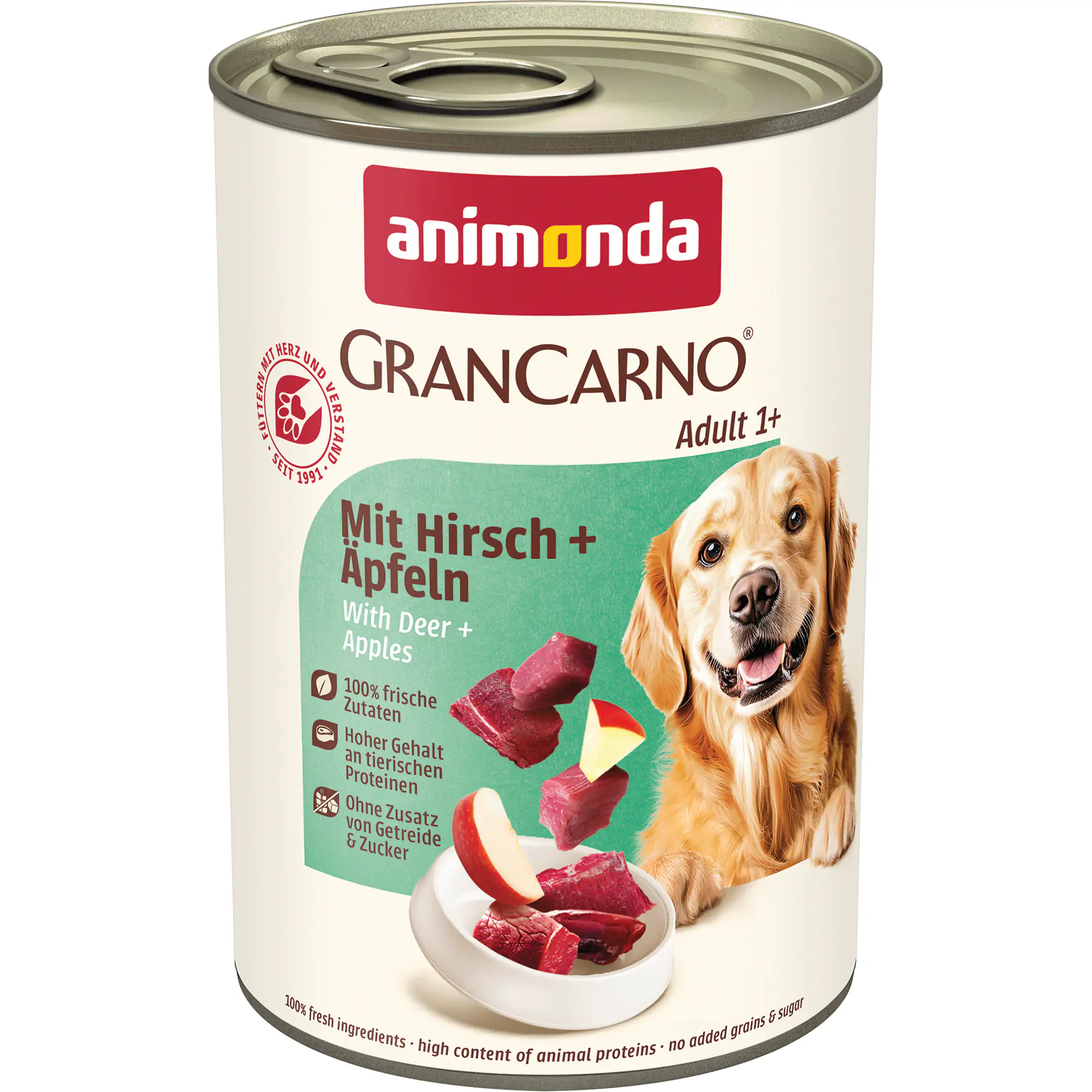 Animonda GranCarno Hundenassfutter Adult getreidefrei 400 g Hirsch & Apfel