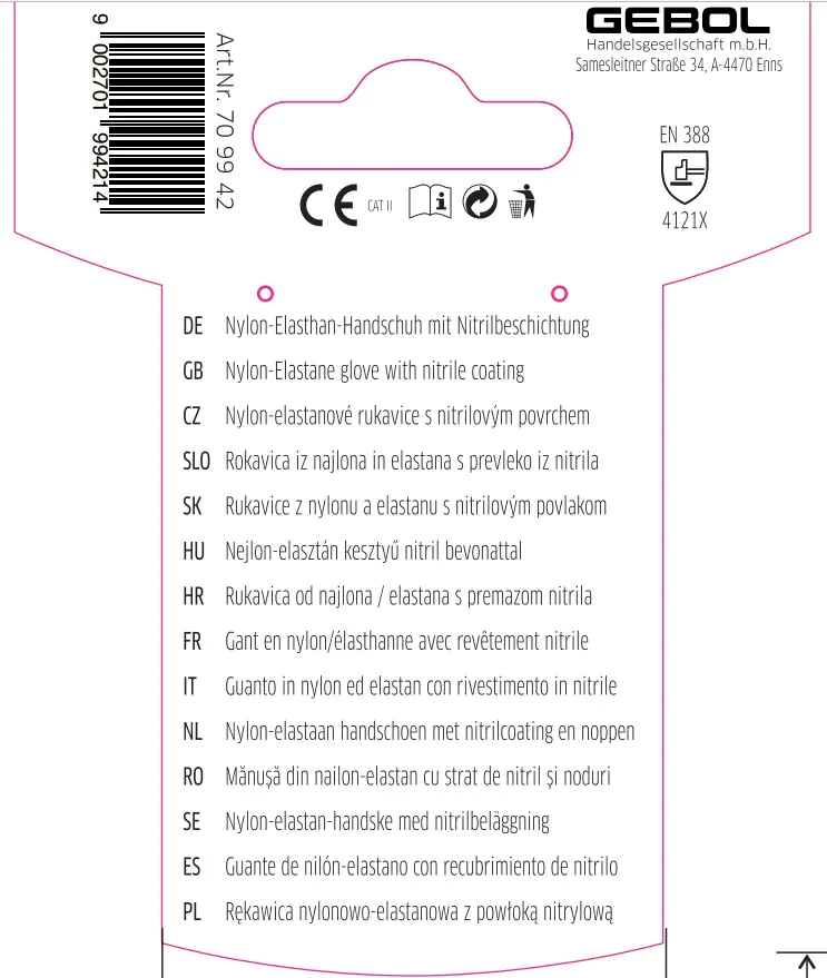 Gebol Handschuh Master Flex Lady  