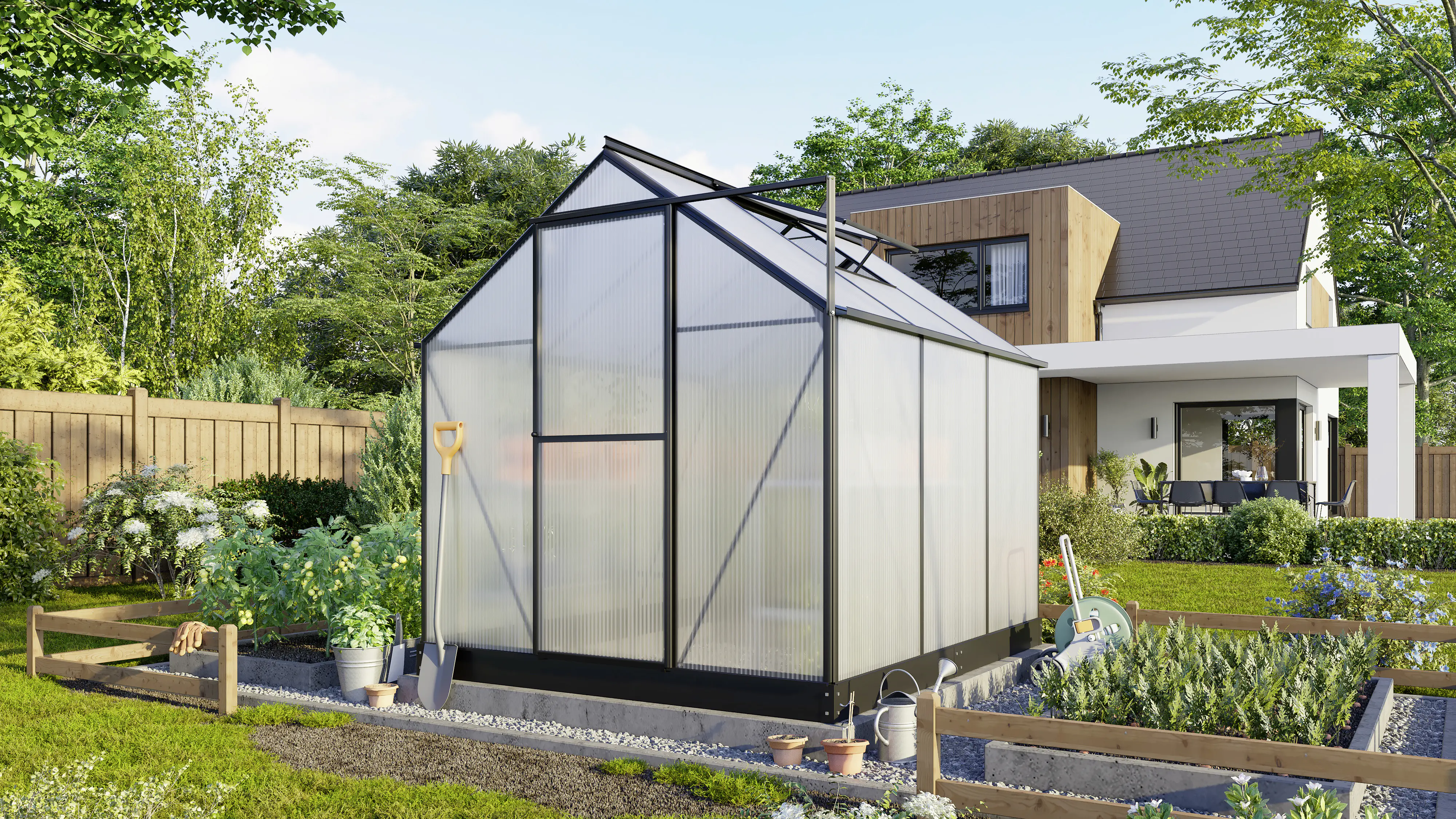 Vitavia Gewächshaus Eos 4600 HKP 4 mm schwarz 195 x 228 cm 