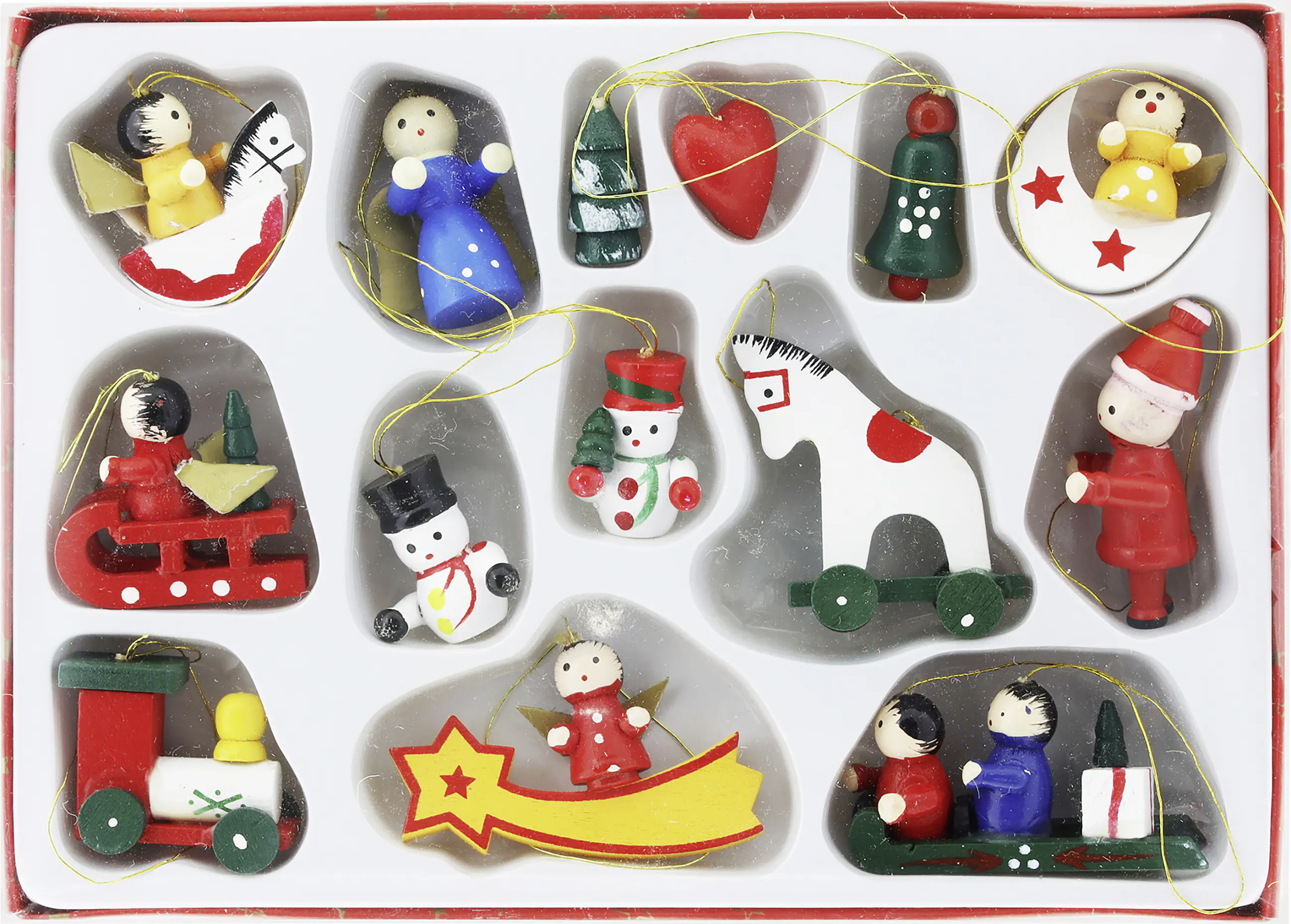 Dekohänger Ornamente Weihnachten 2,5 - 5 cm bunt 14 Stück